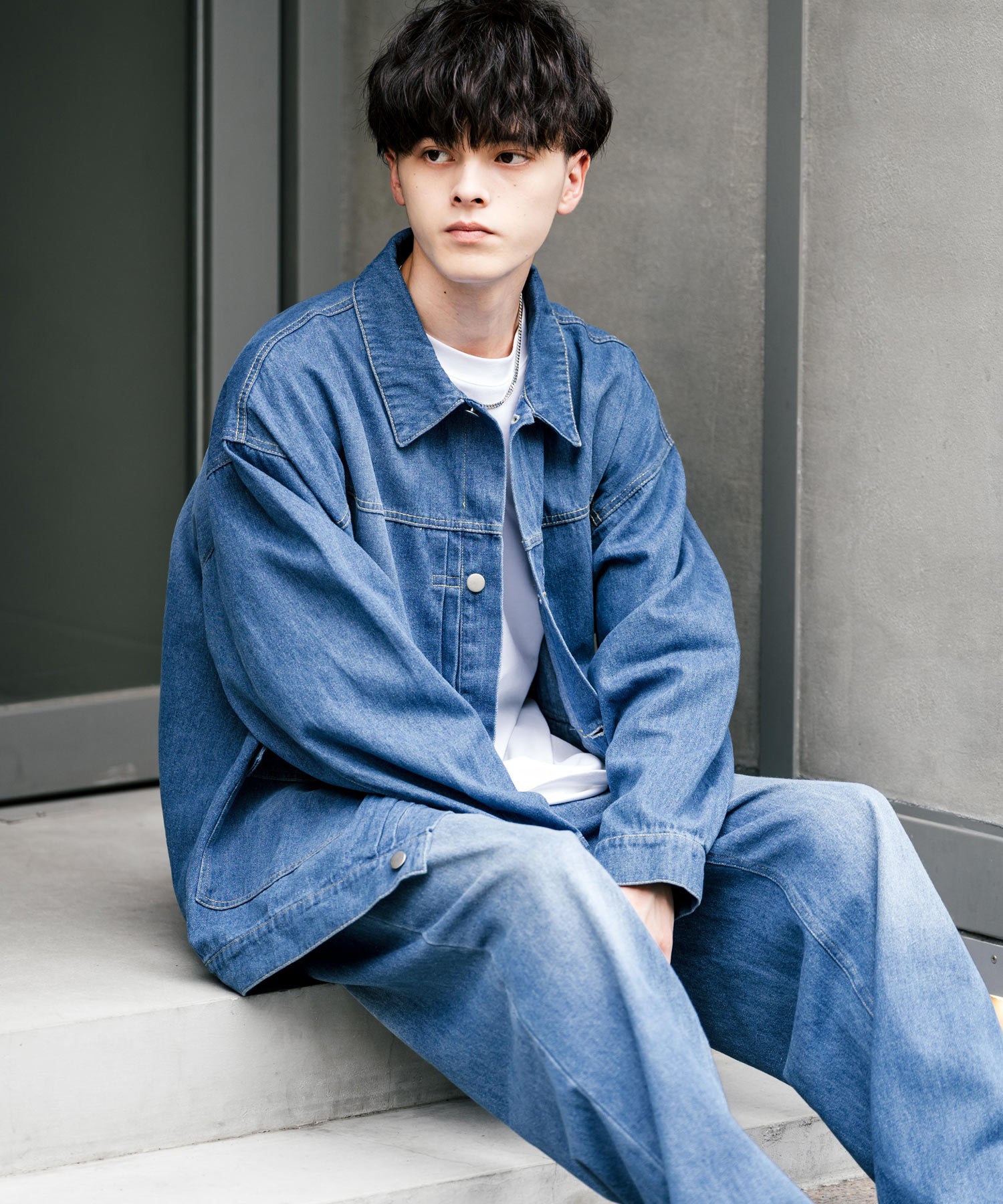 セットアップ】オーバーサイズデニムジャケット＋ワイドパンツ – Rocky