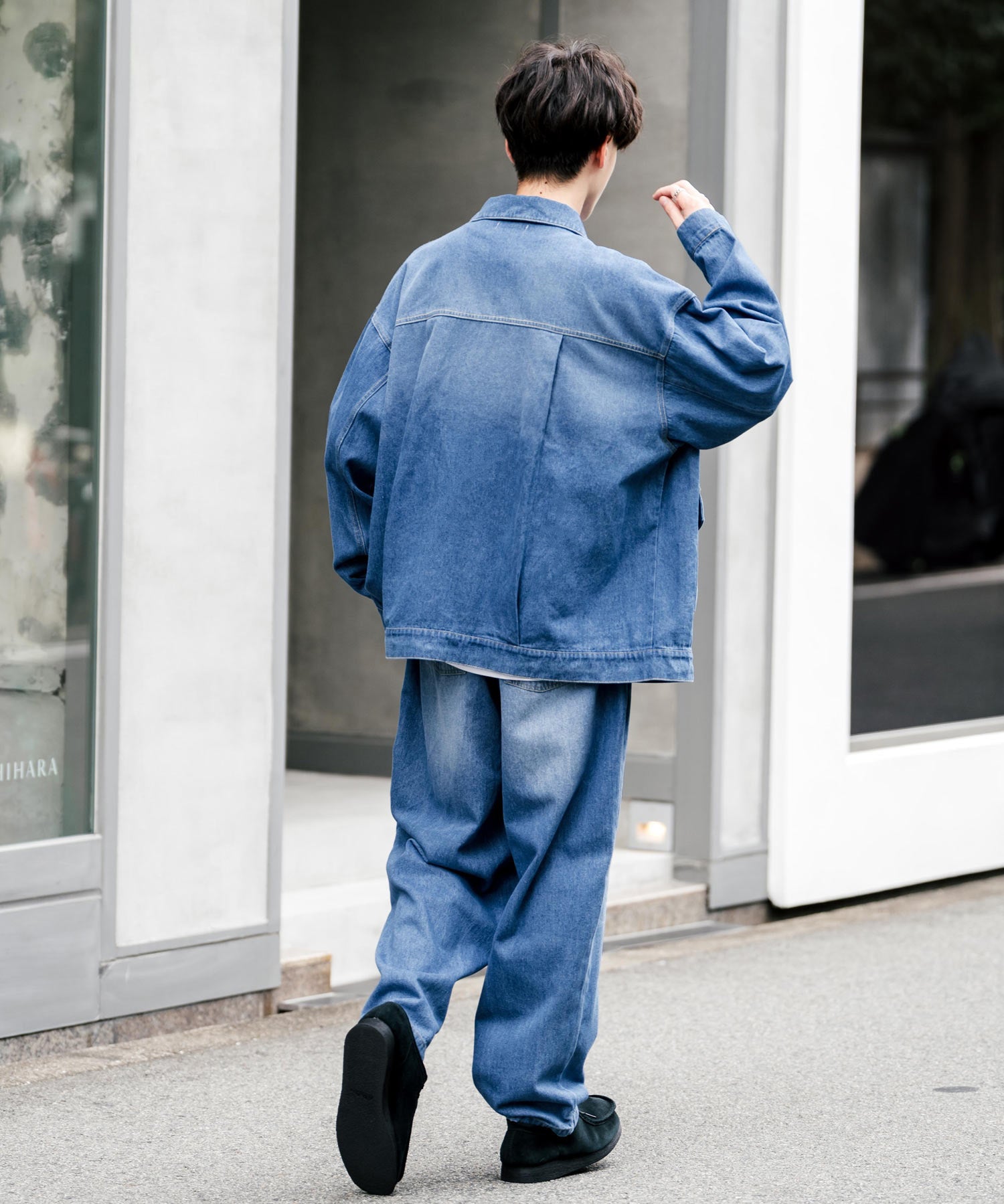 【セットアップ】オーバーサイズデニムジャケット＋ワイドパンツ