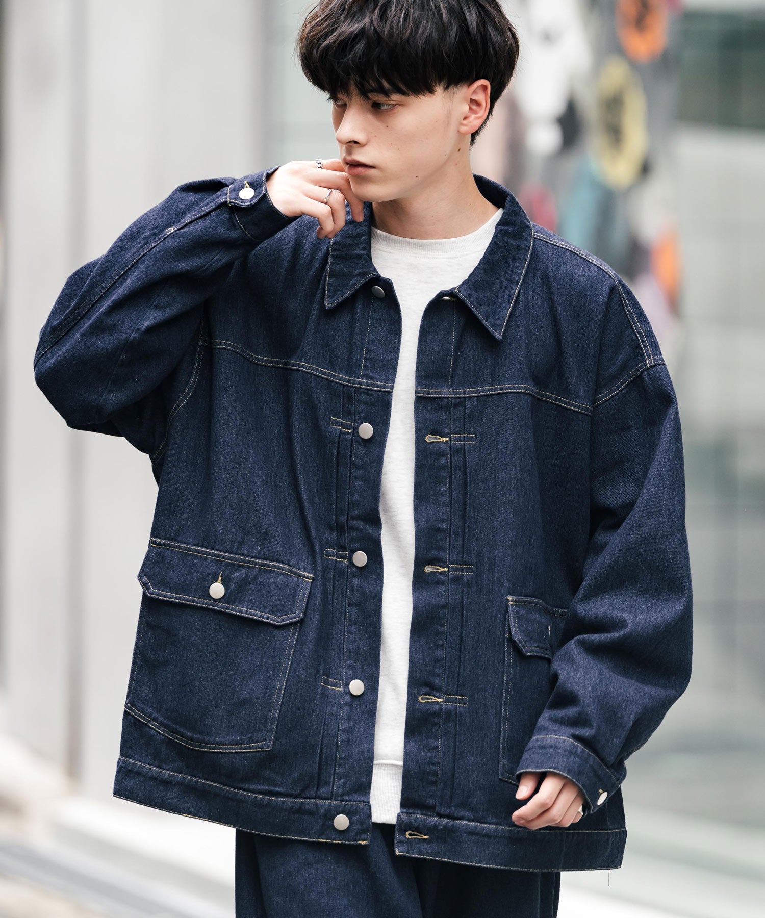セットアップ】オーバーサイズデニムジャケット＋ワイドパンツ – Rocky