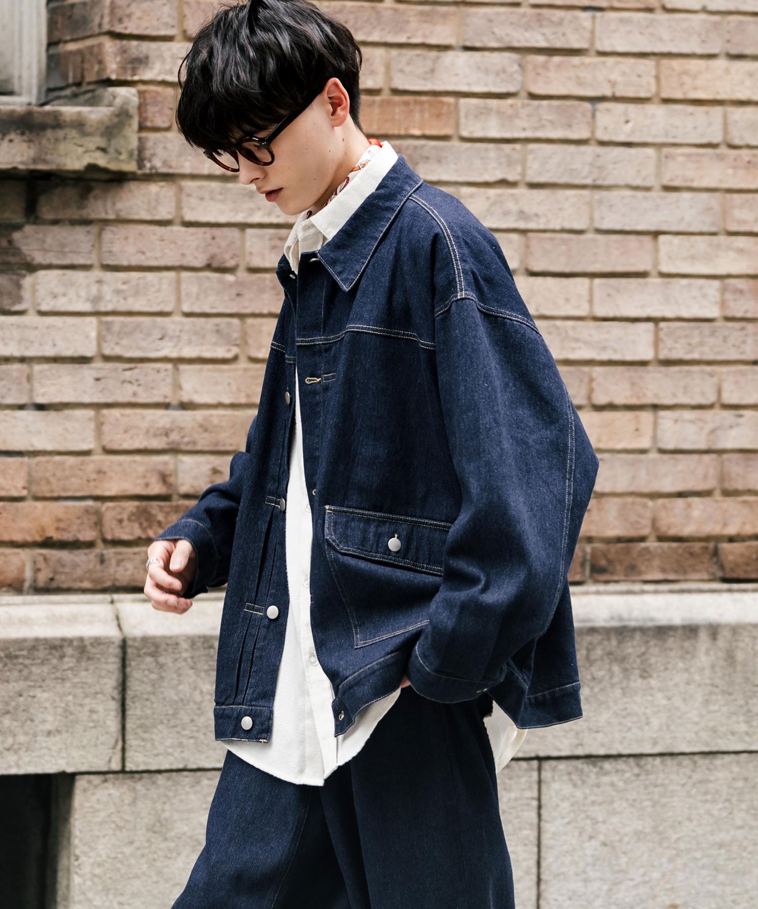 セットアップ】オーバーサイズデニムジャケット＋ワイドパンツ – Rocky