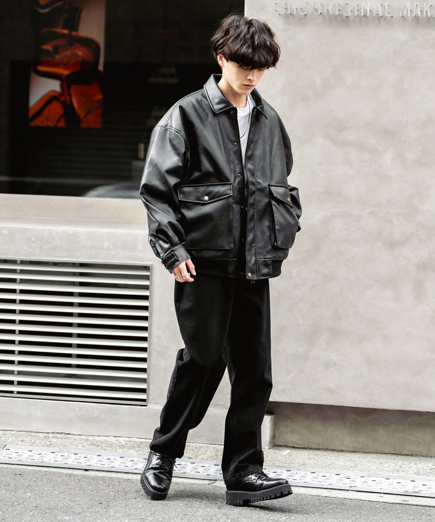 リアルレザー★本革 羊革 A-2型 レザージャケット ブルゾン 黒 L 本革 レザー メンズ ブラック A2フライトジャケット ラムレザー 革