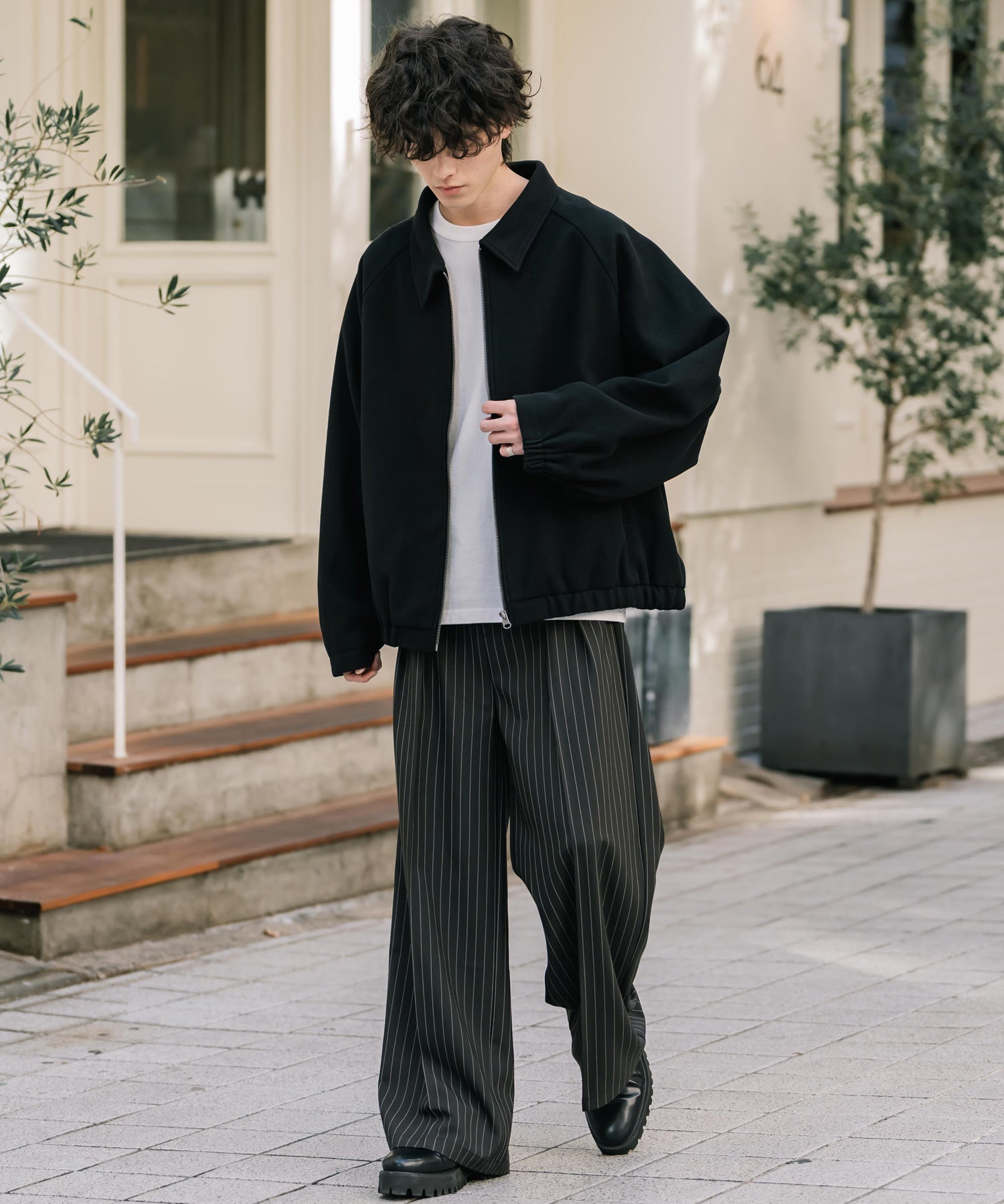 新色追加 オーバーサイズテックメルトンドルマンスリーブショートブルゾン 13764