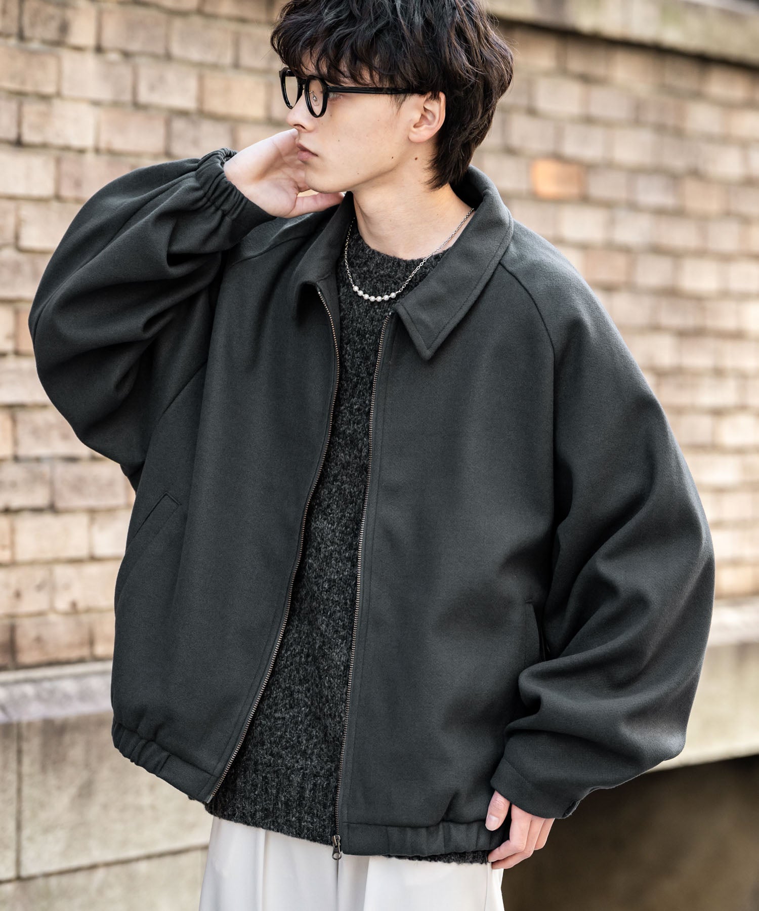 新色追加 オーバーサイズテックメルトンドルマンスリーブショート