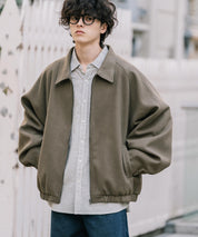 新色追加 オーバーサイズテックメルトンドルマンスリーブショートブルゾン 13764