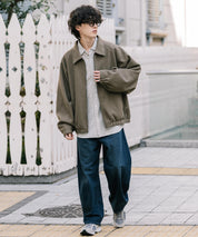 新色追加 オーバーサイズテックメルトンドルマンスリーブショートブルゾン 13764