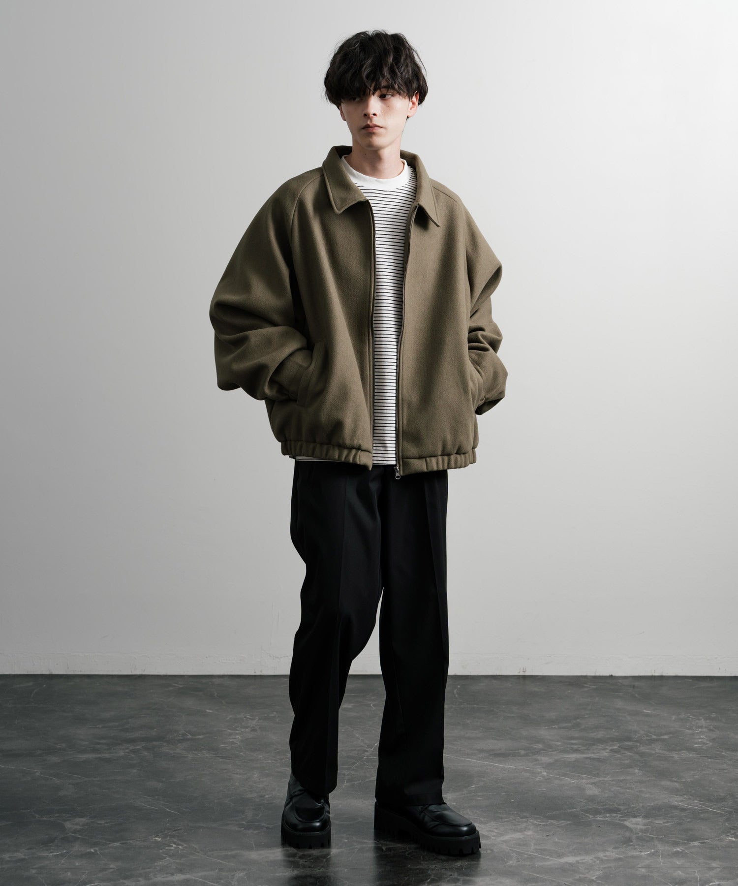 新色追加 オーバーサイズテックメルトンドルマンスリーブショート