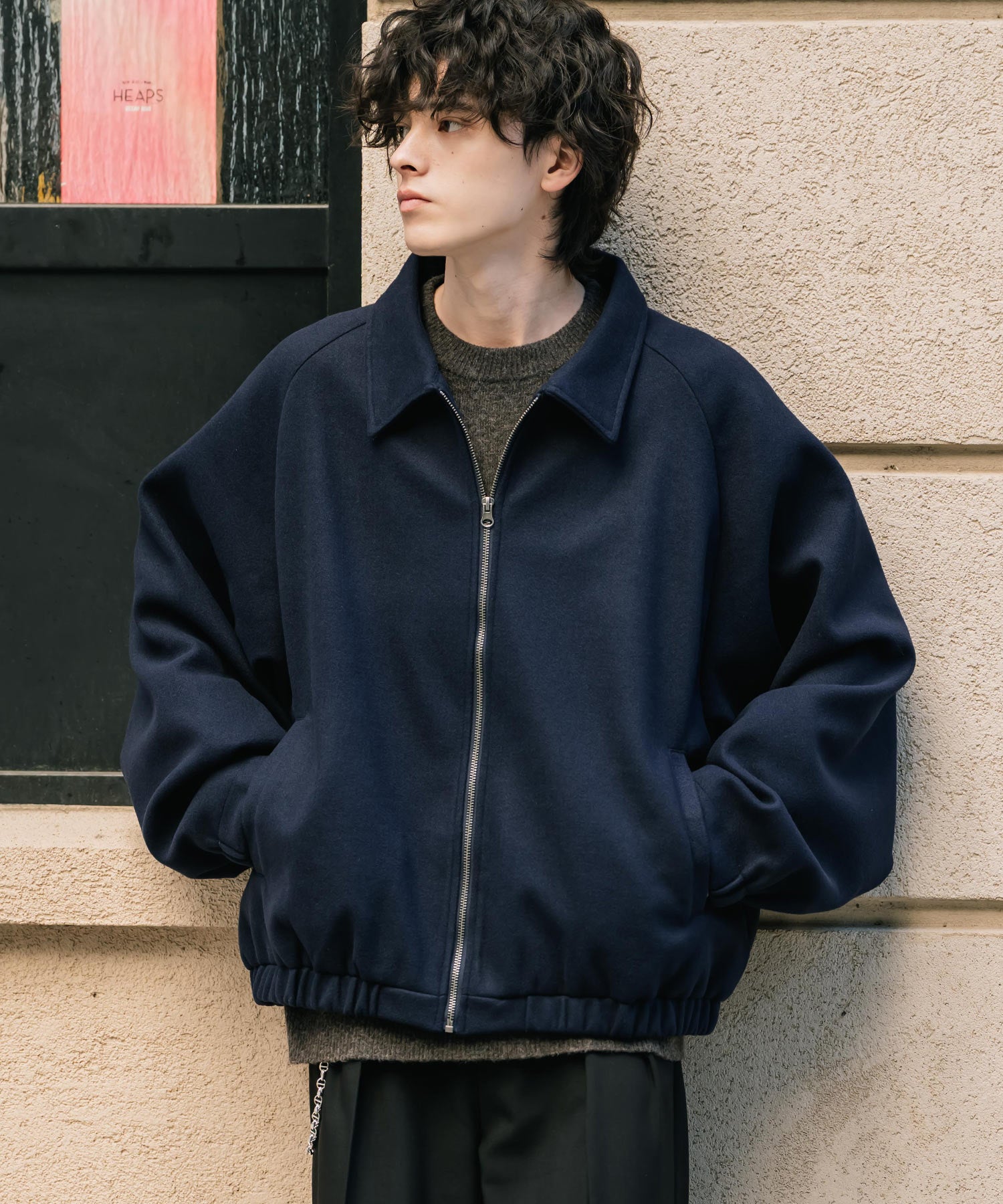 新色追加 オーバーサイズテックメルトンドルマンスリーブショート