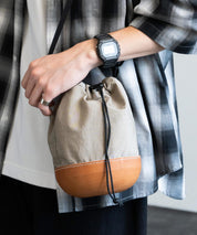 Butler Verner Sails バトラーバーナーセイルズ 日本製/国産 モールドレザー×シワ加工ナイロン巾着ショルダー JA-2865 13793