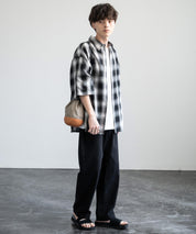 Butler Verner Sails バトラーバーナーセイルズ 日本製/国産 モールドレザー×シワ加工ナイロン巾着ショルダー JA-2865 13793