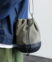 Butler Verner Sails バトラーバーナーセイルズ 日本製/国産 モールドレザー×シワ加工ナイロン巾着ショルダー JA-2865 13793