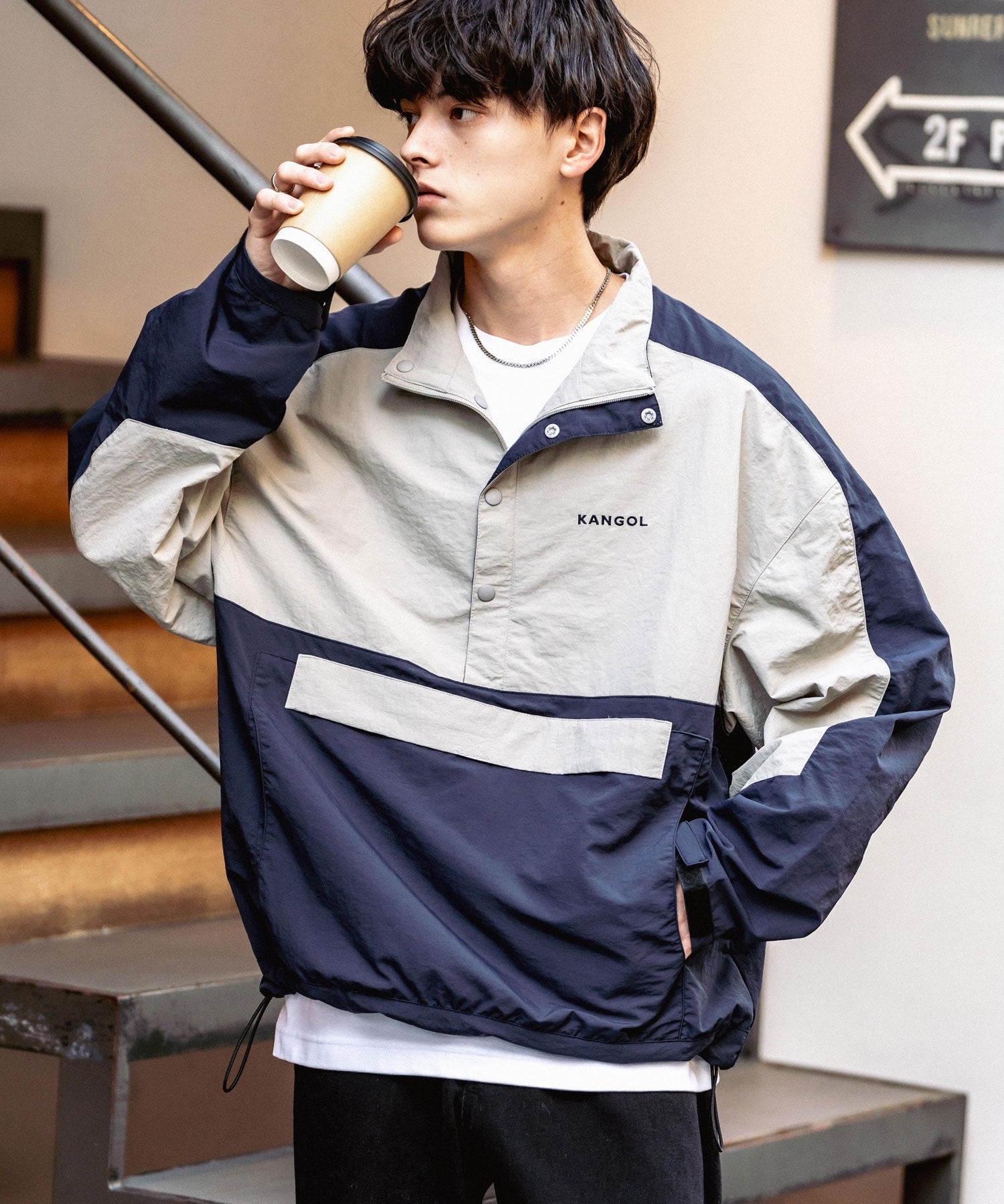 KANGOL カンゴール 別注コラボ オーバーサイズアノラックジャケット