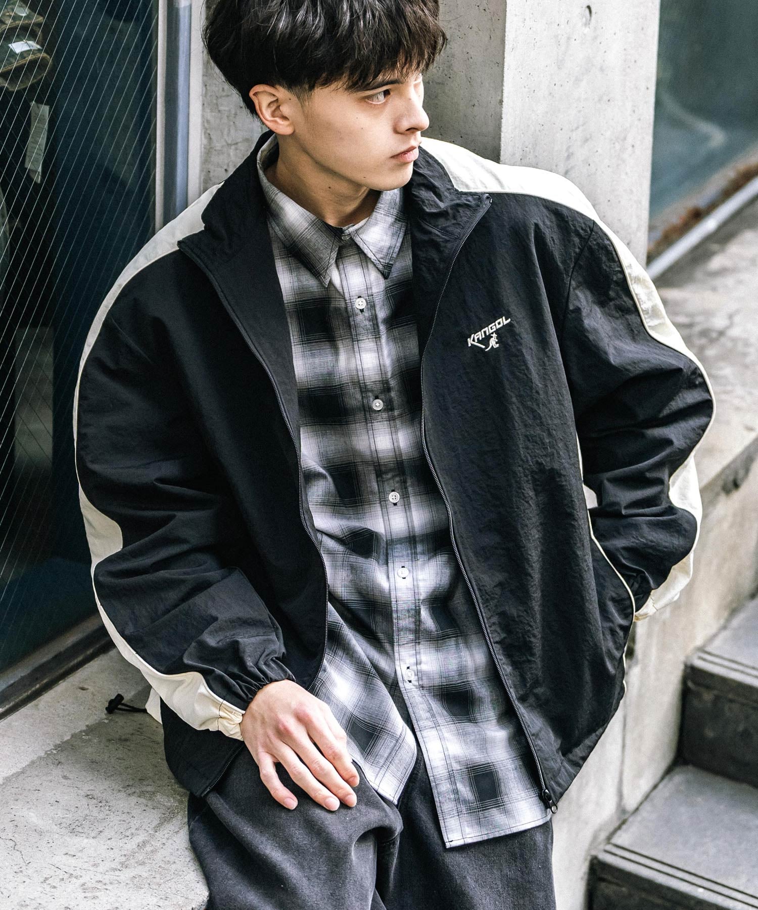 KANGOL カンゴール 別注コラボ オーバーサイズナイロントラックジャケット