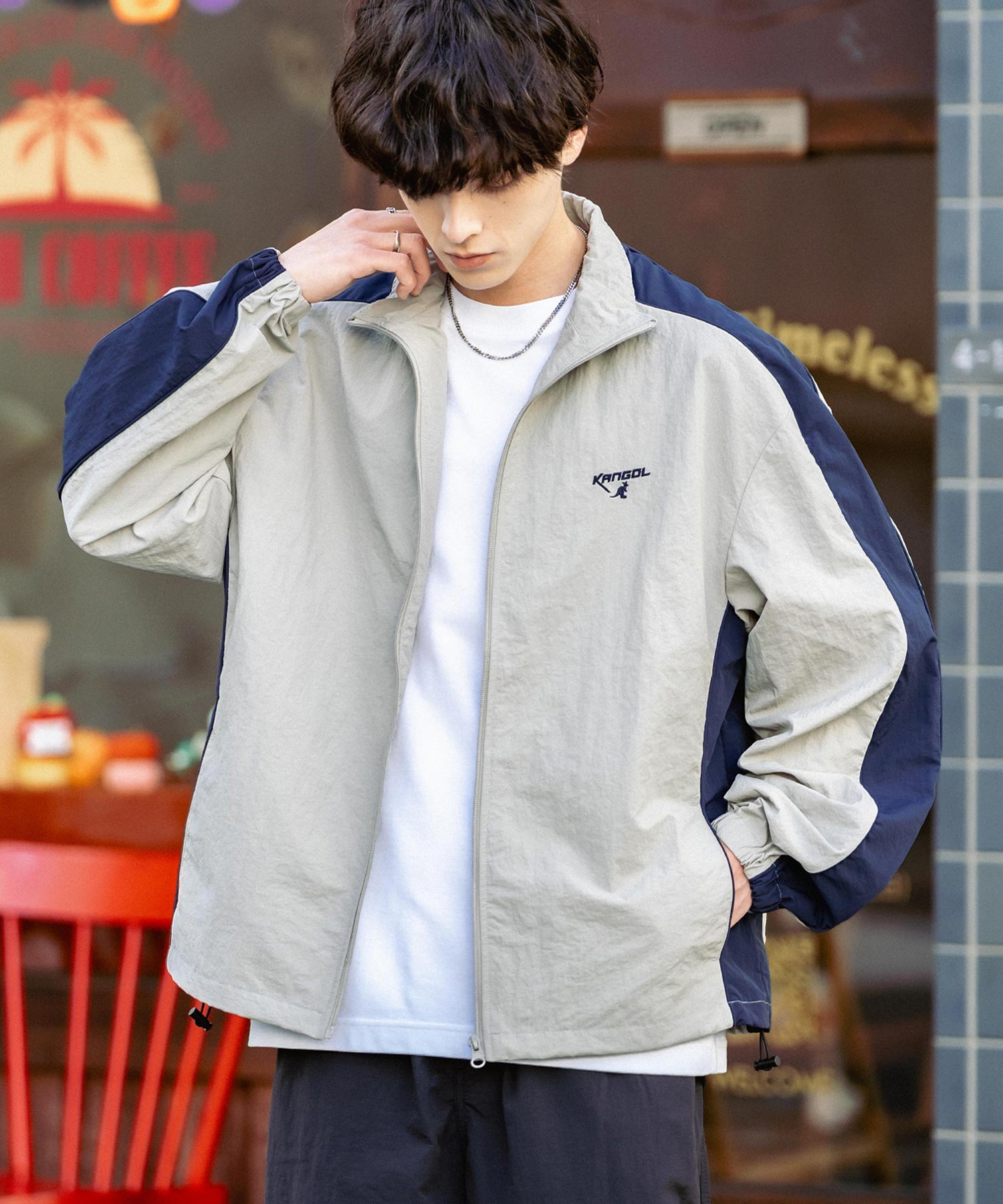 KANGOL カンゴール 別注コラボ オーバーサイズナイロントラックジャケット