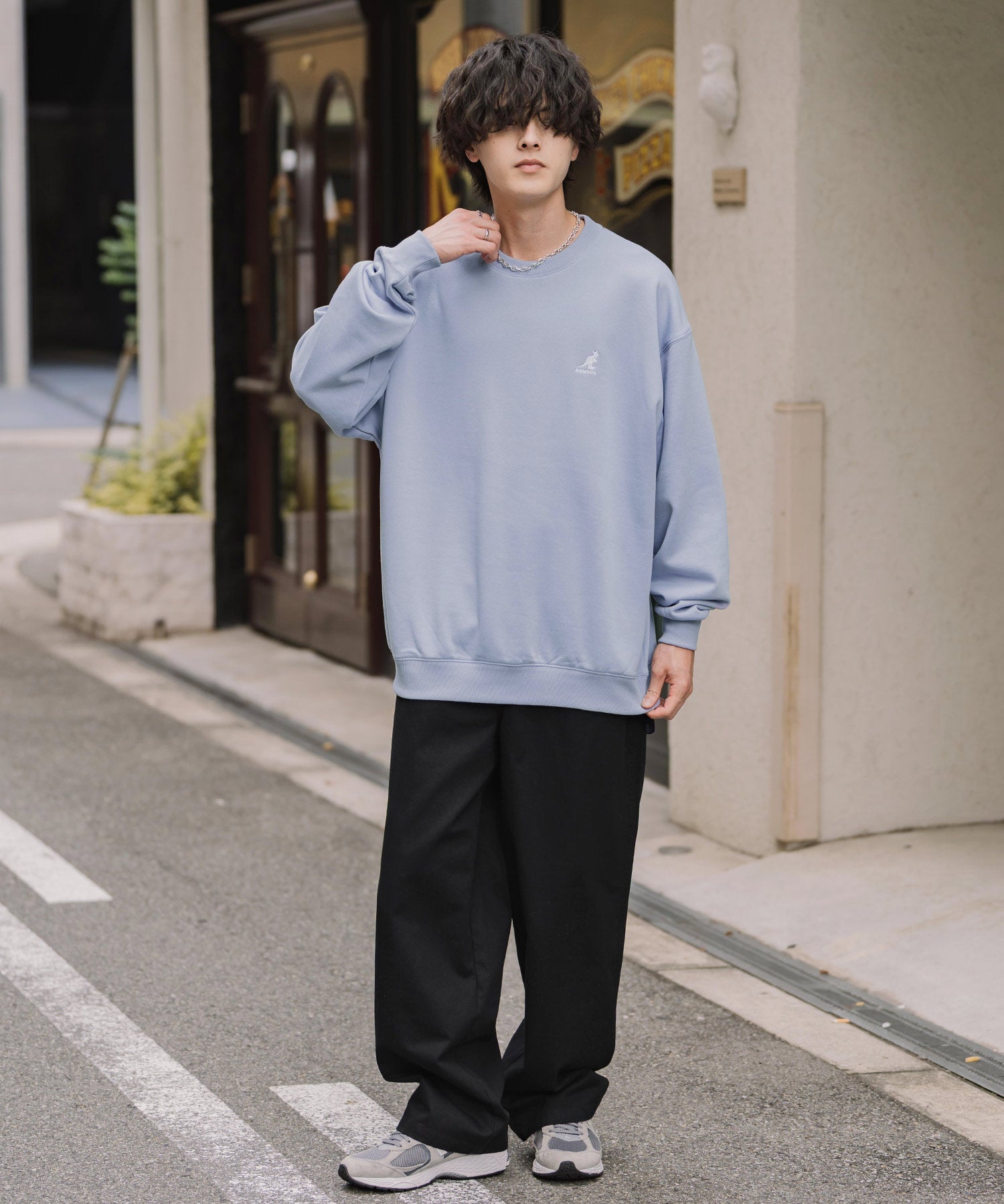新色追加 KANGOL カンゴール 別注コラボ オーバーサイズ裏起毛ワンポイントロゴ刺繍スウェット 13836 【セットアップ可能】