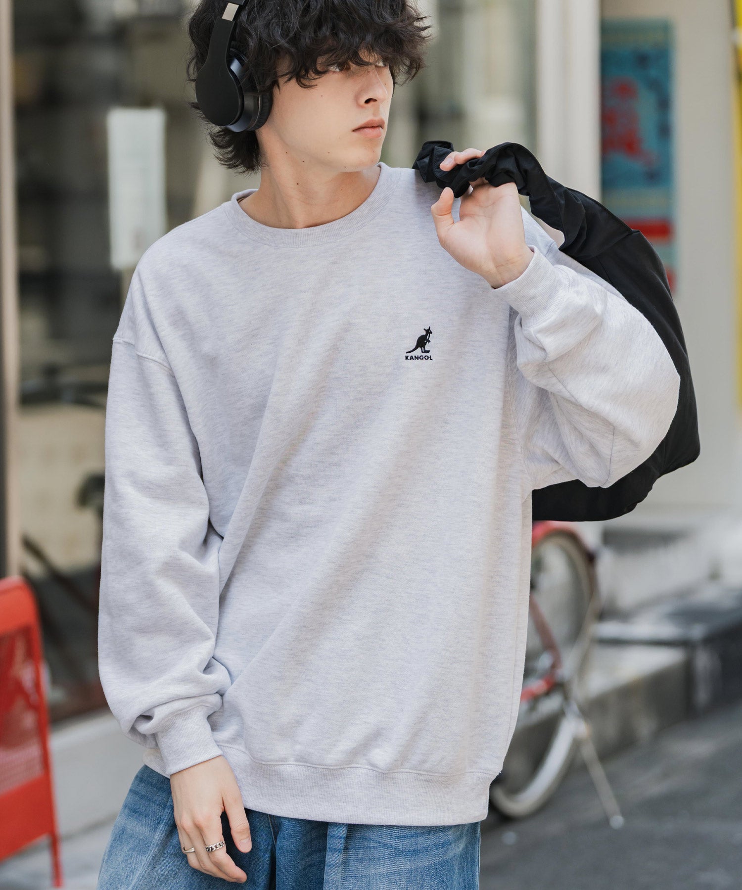 新色追加 KANGOL カンゴール 別注コラボ オーバーサイズ裏起毛ワンポイントロゴ刺繍スウェット 13836 【セットアップ可能】