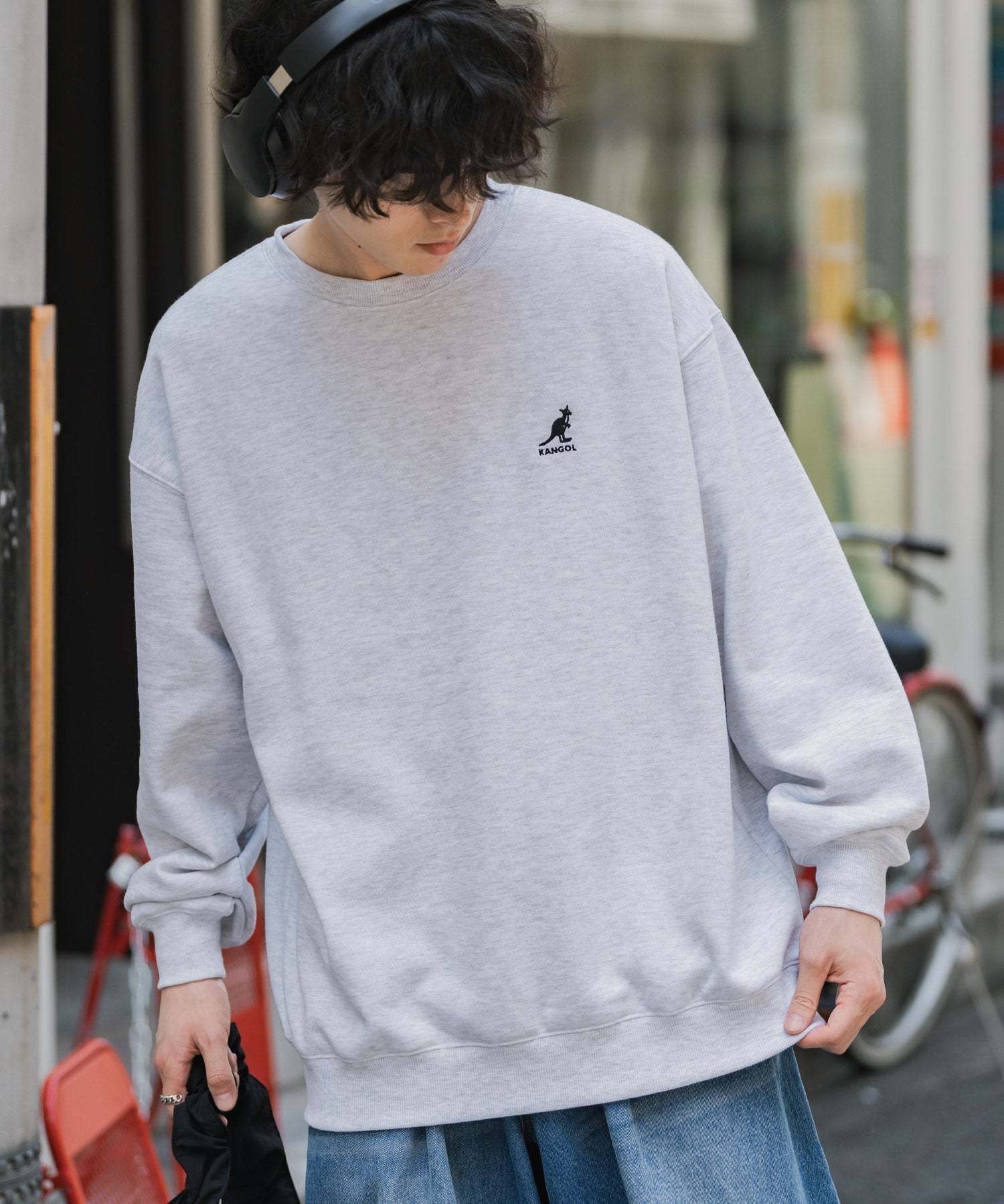 新色追加 KANGOL カンゴール 別注コラボ オーバーサイズ裏起毛ワンポイントロゴ刺繍スウェット 13836 【セットアップ可能】