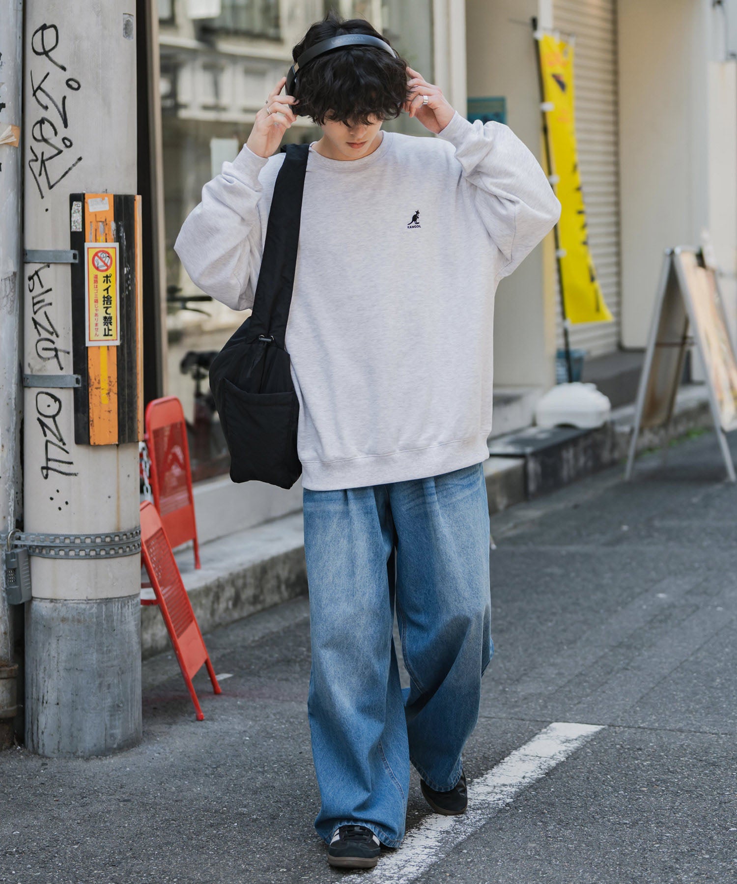 新色追加 KANGOL カンゴール 別注コラボ オーバーサイズ裏起毛ワンポイントロゴ刺繍スウェット 13836 【セットアップ可能】