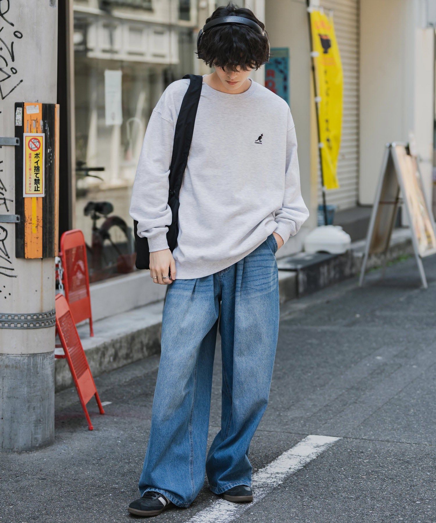 新色追加 KANGOL カンゴール 別注コラボ オーバーサイズ裏起毛ワンポイントロゴ刺繍スウェット 13836 【セットアップ可能】