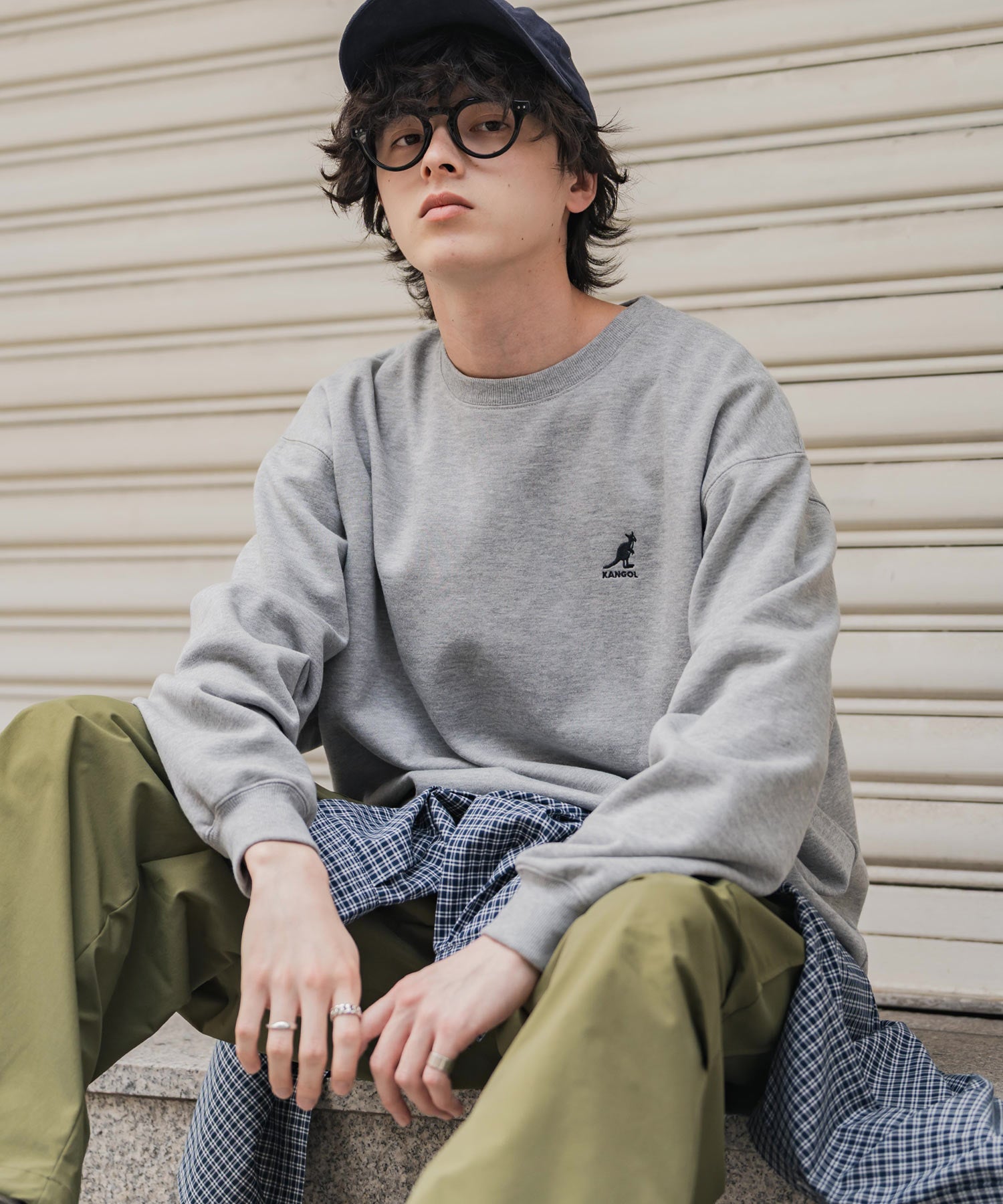 新色追加 KANGOL カンゴール 別注コラボ オーバーサイズ裏起毛ワンポイントロゴ刺繍スウェット 13836 【セットアップ可能】