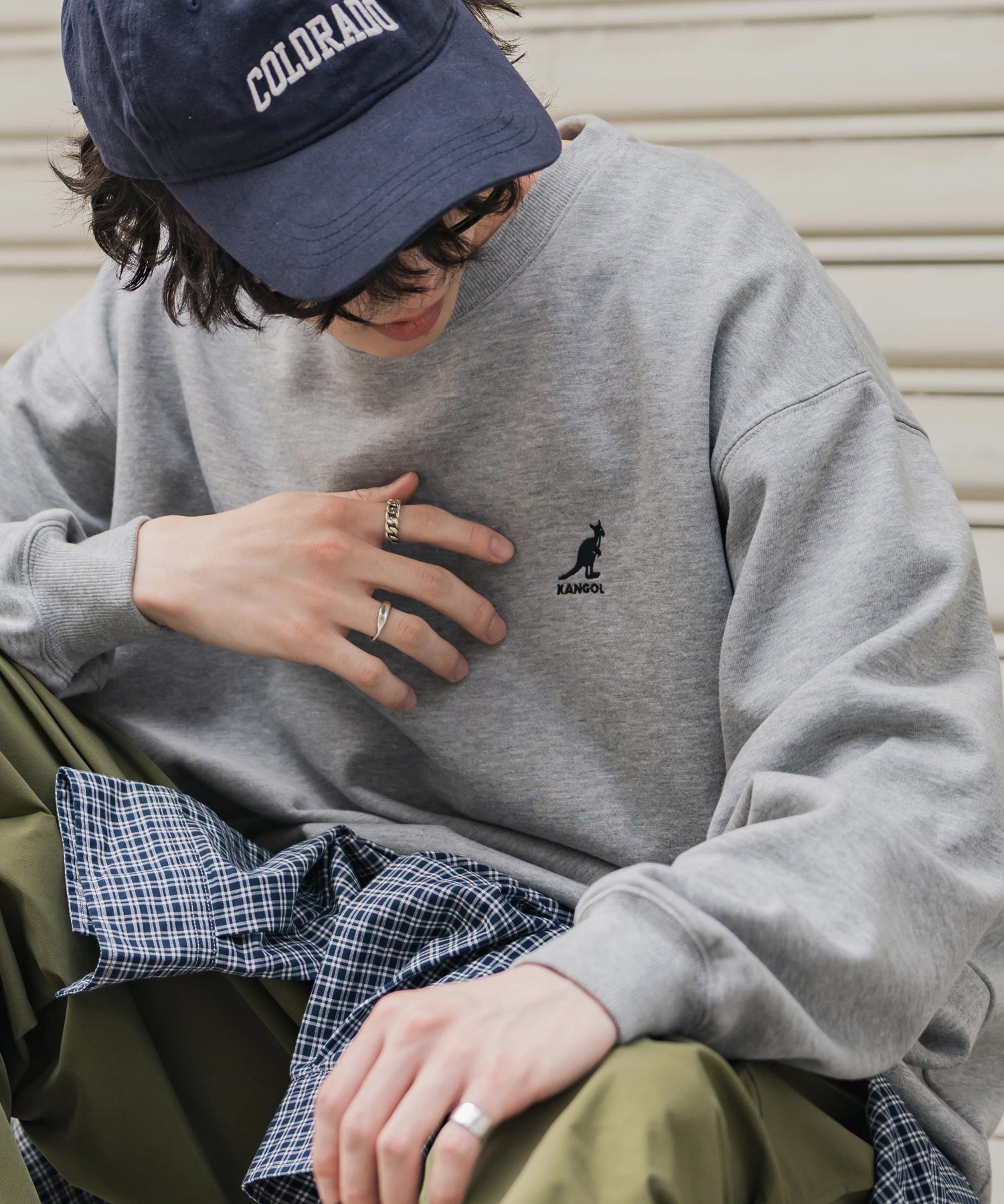 新色追加 KANGOL カンゴール 別注コラボ オーバーサイズ裏起毛ワンポイントロゴ刺繍スウェット 13836 【セットアップ可能】