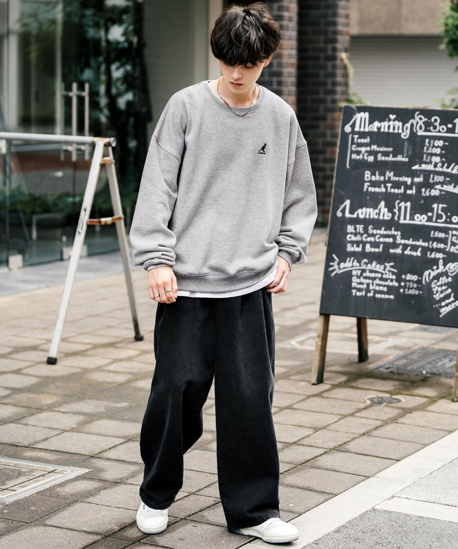 新色追加 KANGOL カンゴール 別注コラボ オーバーサイズ裏起毛ワンポイントロゴ刺繍スウェット 13836