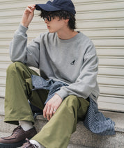 新色追加 KANGOL カンゴール 別注コラボ オーバーサイズ裏起毛ワンポイントロゴ刺繍スウェット 13836 【セットアップ可能】