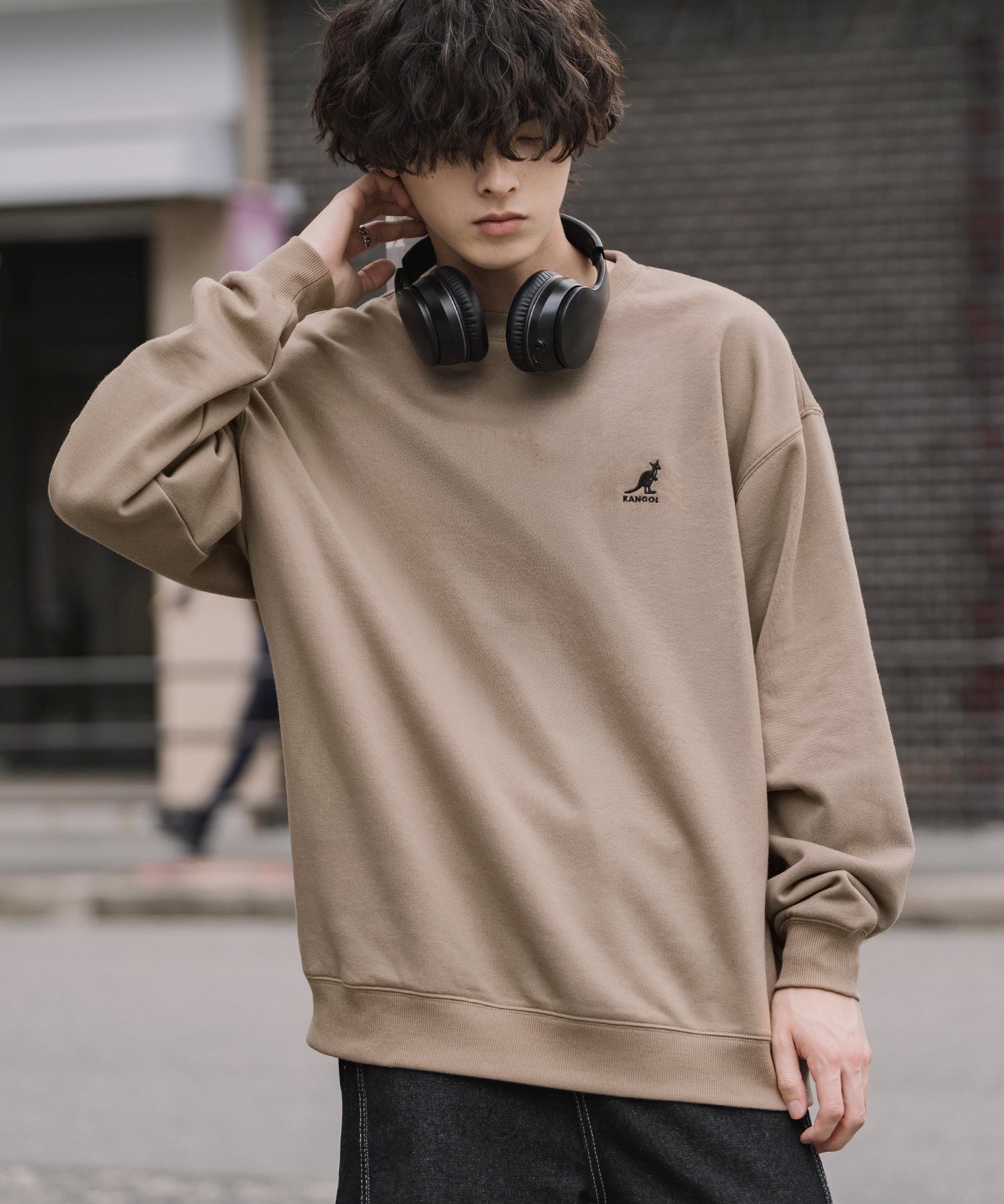 新色追加 KANGOL カンゴール 別注コラボ オーバーサイズ裏起毛ワンポイントロゴ刺繍スウェット 13836 【セットアップ可能】