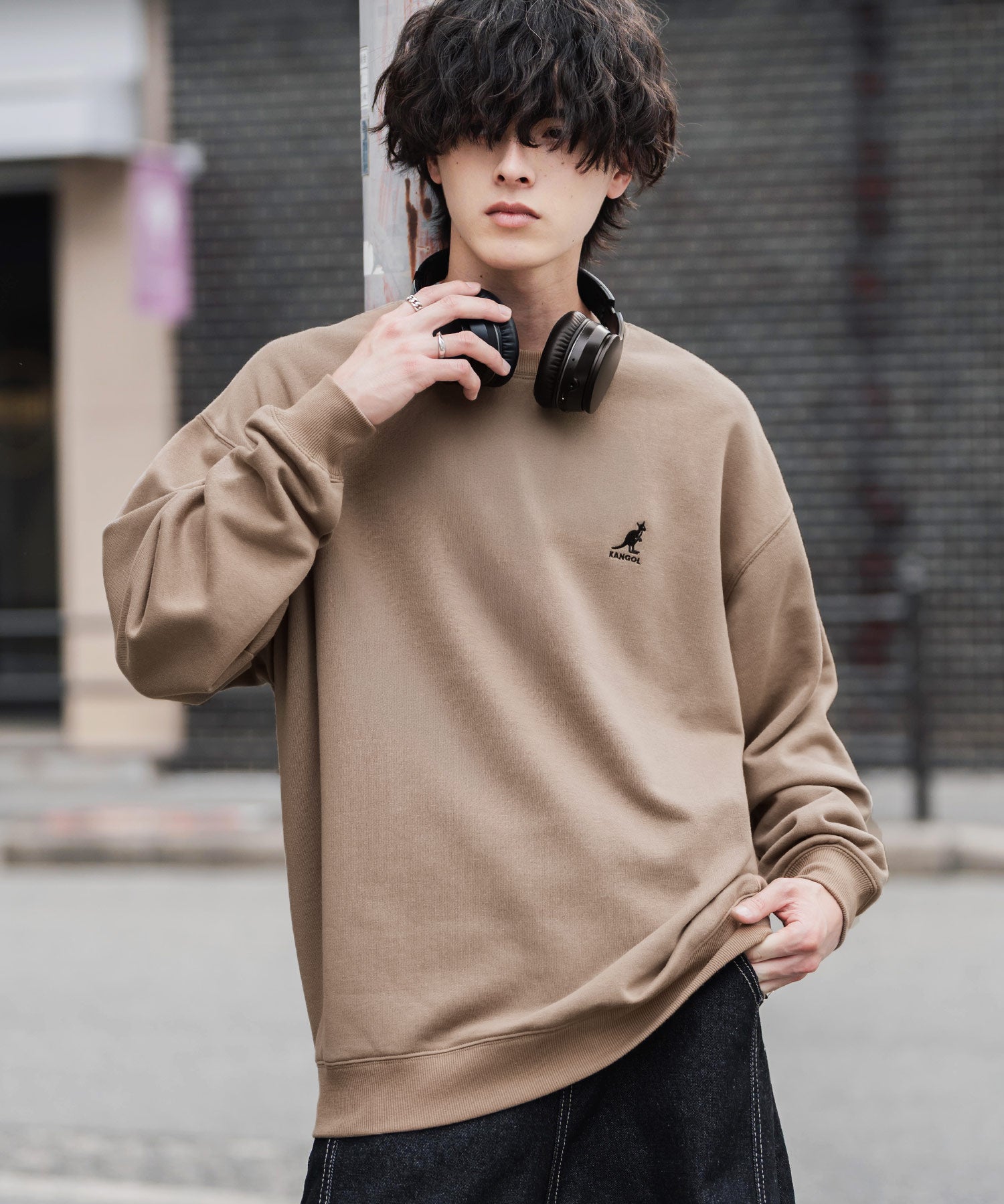 新色追加 KANGOL カンゴール 別注コラボ オーバーサイズ裏起毛ワンポイントロゴ刺繍スウェット 13836 【セットアップ可能】