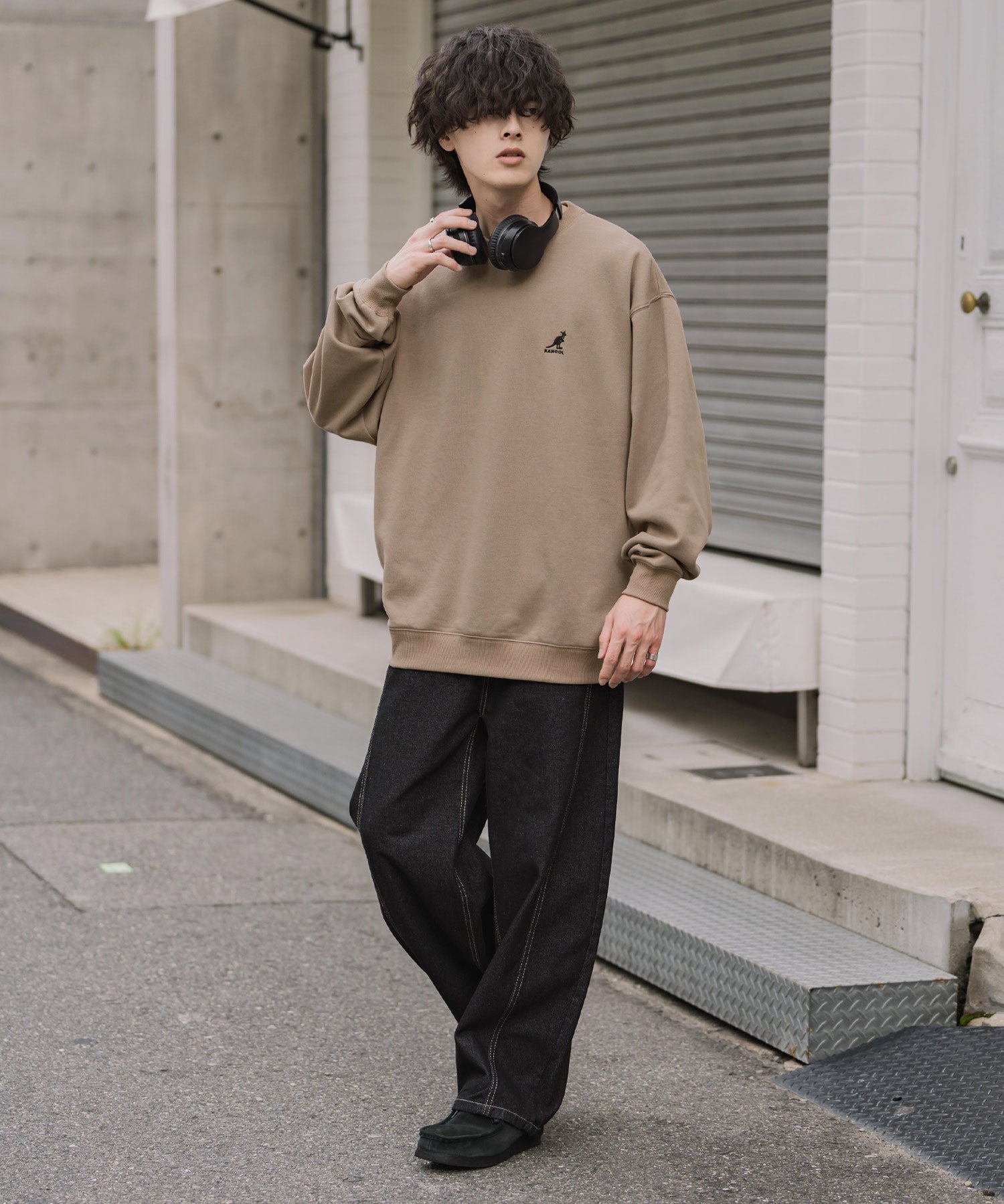 新色追加 KANGOL カンゴール 別注コラボ オーバーサイズ裏起毛ワンポイントロゴ刺繍スウェット 13836 【セットアップ可能】