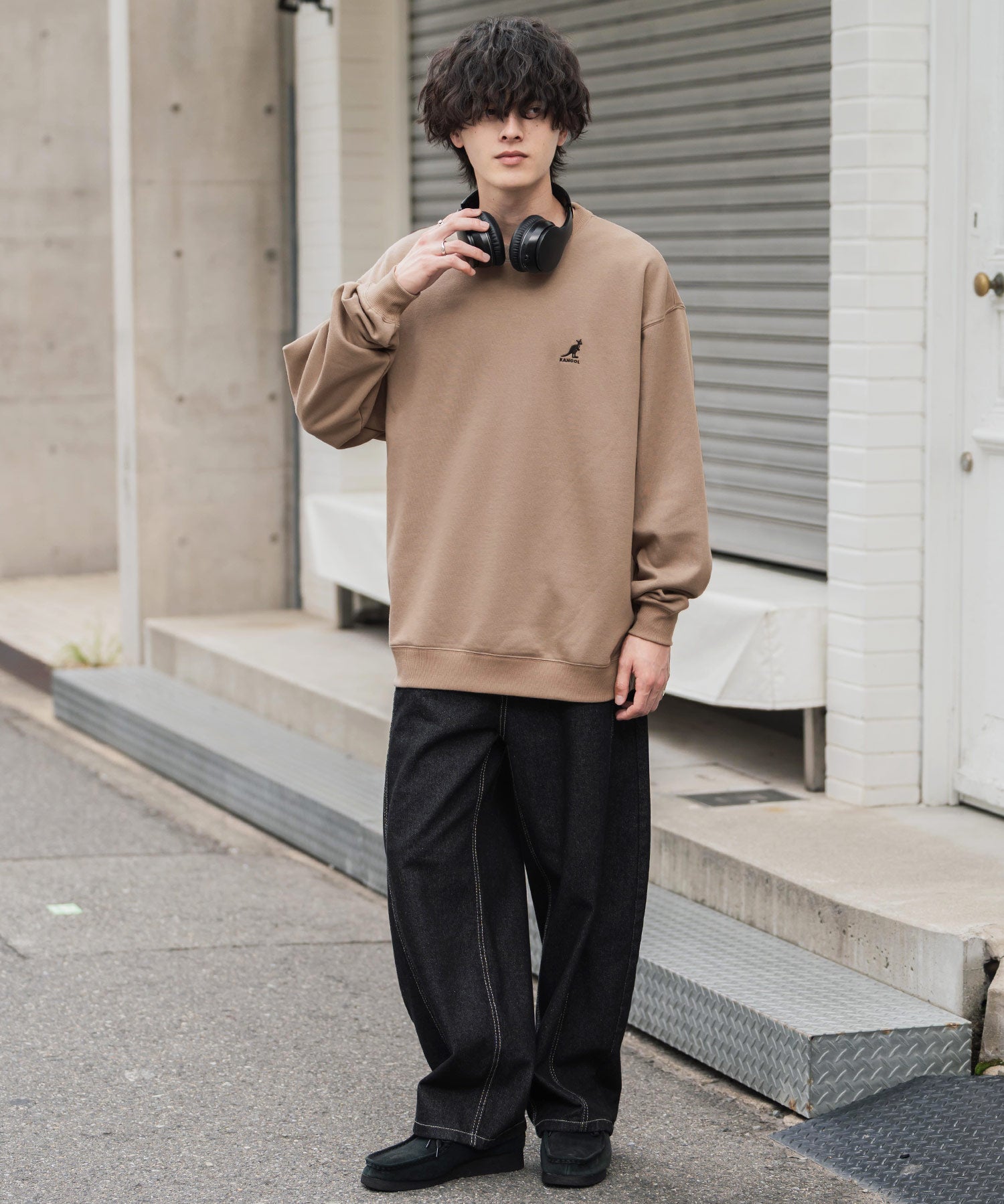 新色追加 KANGOL カンゴール 別注コラボ オーバーサイズ裏起毛ワンポイントロゴ刺繍スウェット 13836 【セットアップ可能】
