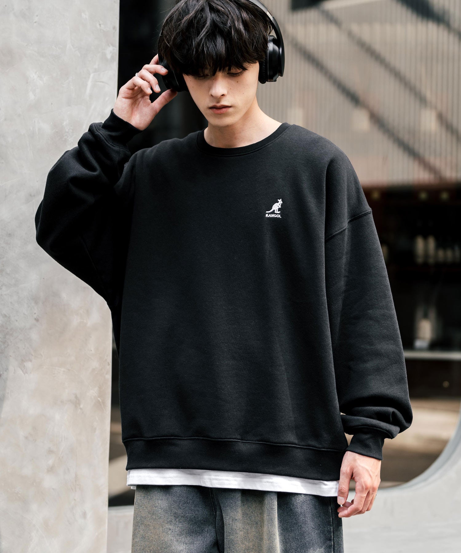 新色追加 KANGOL カンゴール 別注コラボ オーバーサイズ裏起毛ワンポイントロゴ刺繍スウェット 13836