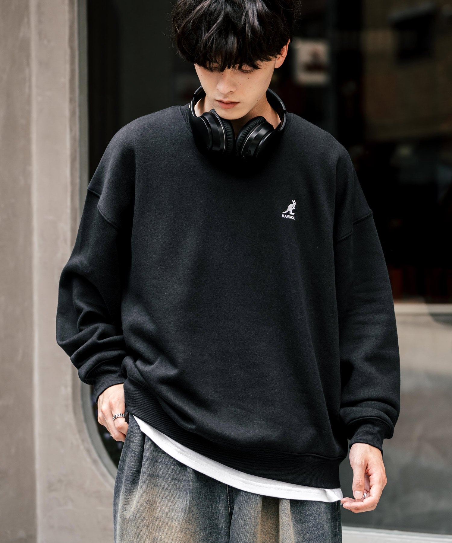新色追加 KANGOL カンゴール 別注コラボ オーバーサイズ裏起毛ワンポイントロゴ刺繍スウェット 13836