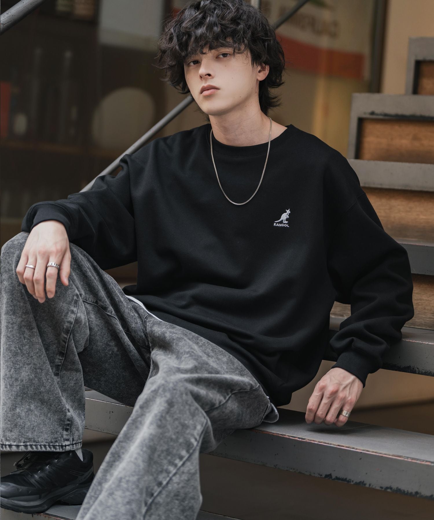 新色追加 KANGOL カンゴール 別注コラボ オーバーサイズ裏起毛ワンポイントロゴ刺繍スウェット 13836 【セットアップ可能】