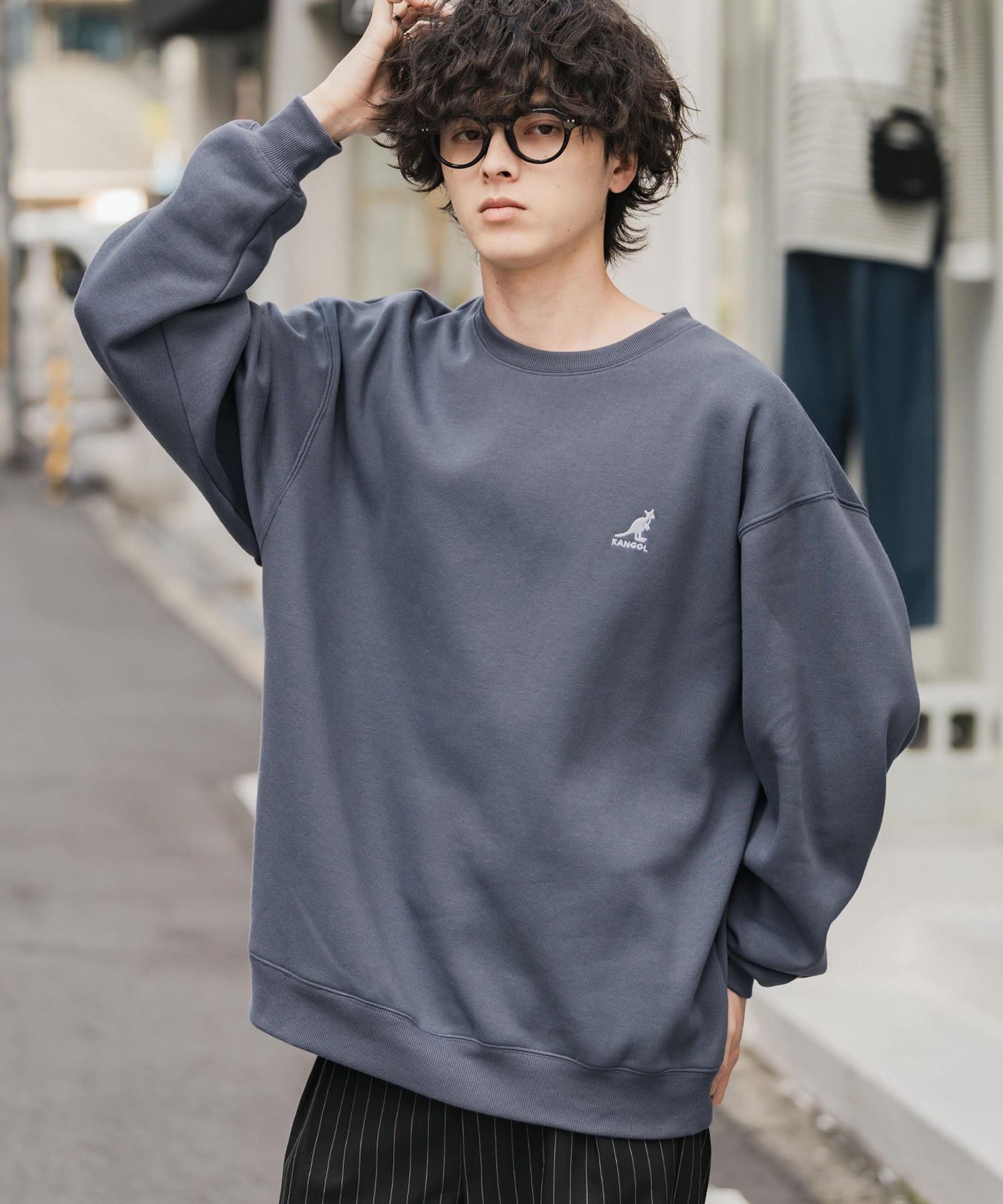 新色追加 KANGOL カンゴール 別注コラボ オーバーサイズ裏起毛ワンポイントロゴ刺繍スウェット 13836 【セットアップ可能】