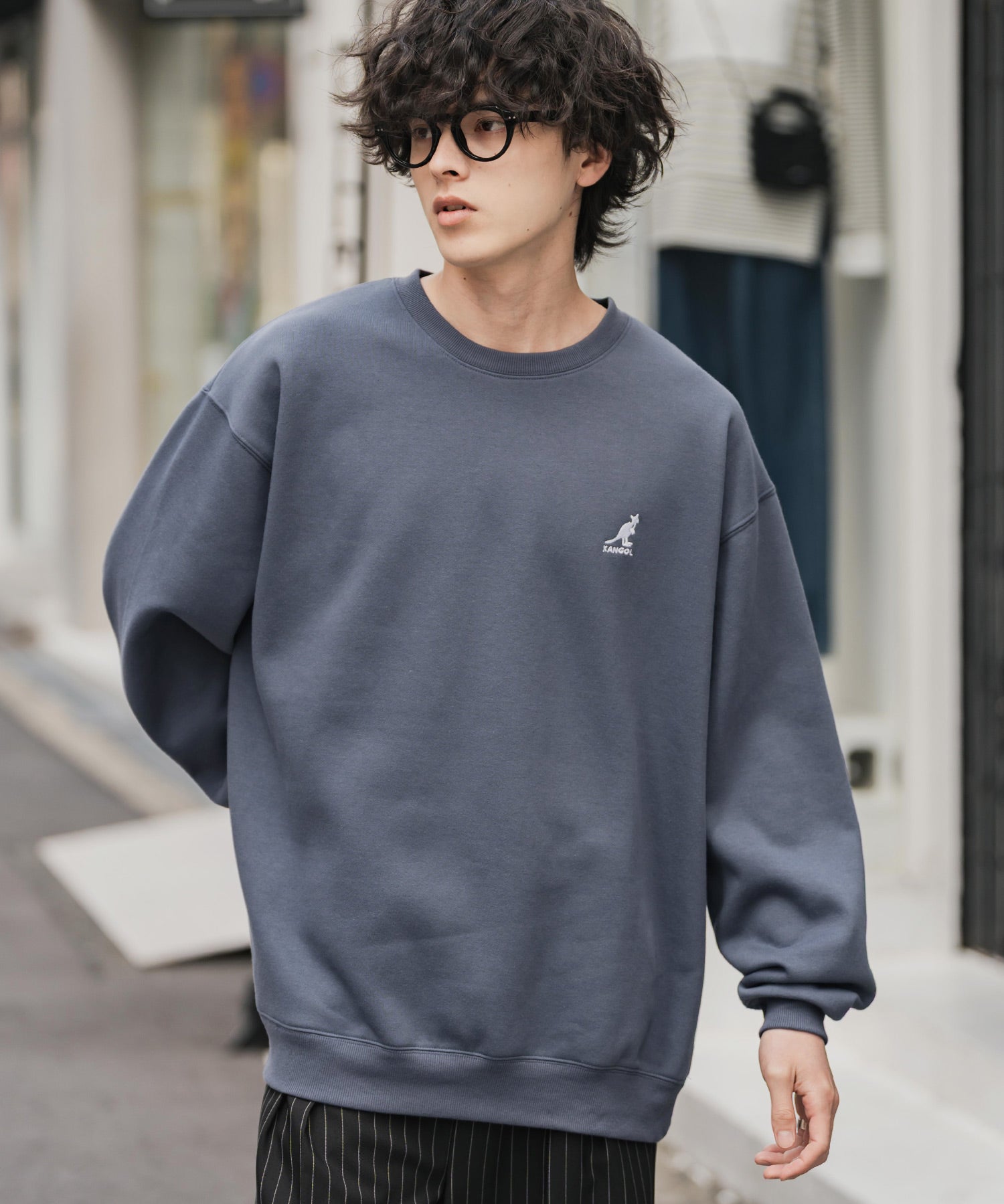 新色追加 KANGOL カンゴール 別注コラボ オーバーサイズ裏起毛ワンポイントロゴ刺繍スウェット 13836 【セットアップ可能】