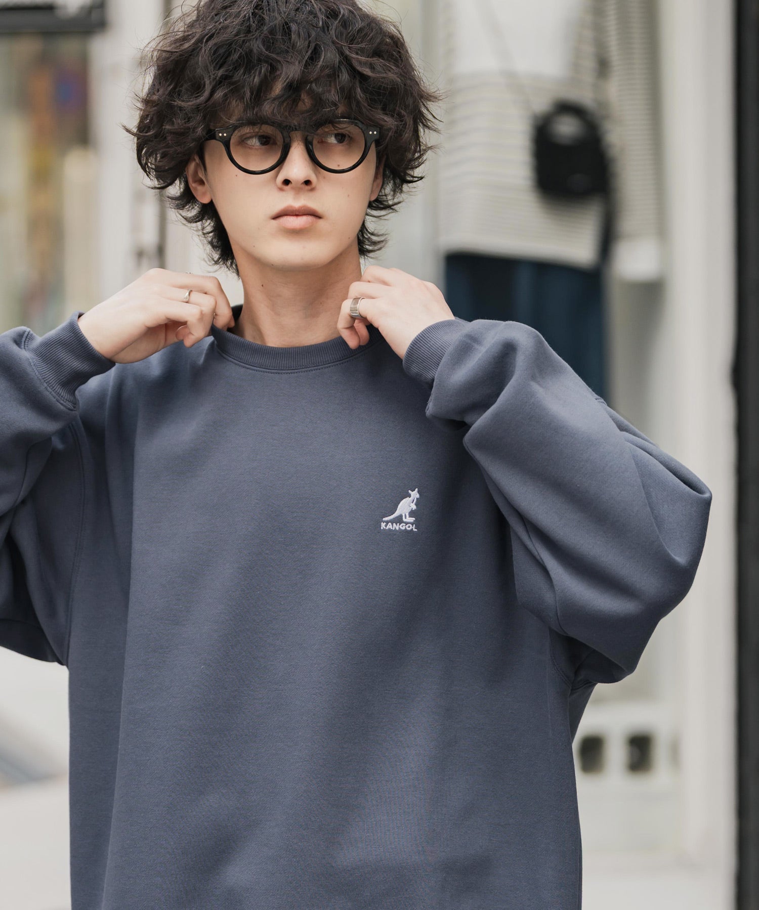 新色追加 KANGOL カンゴール 別注コラボ オーバーサイズ裏起毛ワンポイントロゴ刺繍スウェット 13836 【セットアップ可能】
