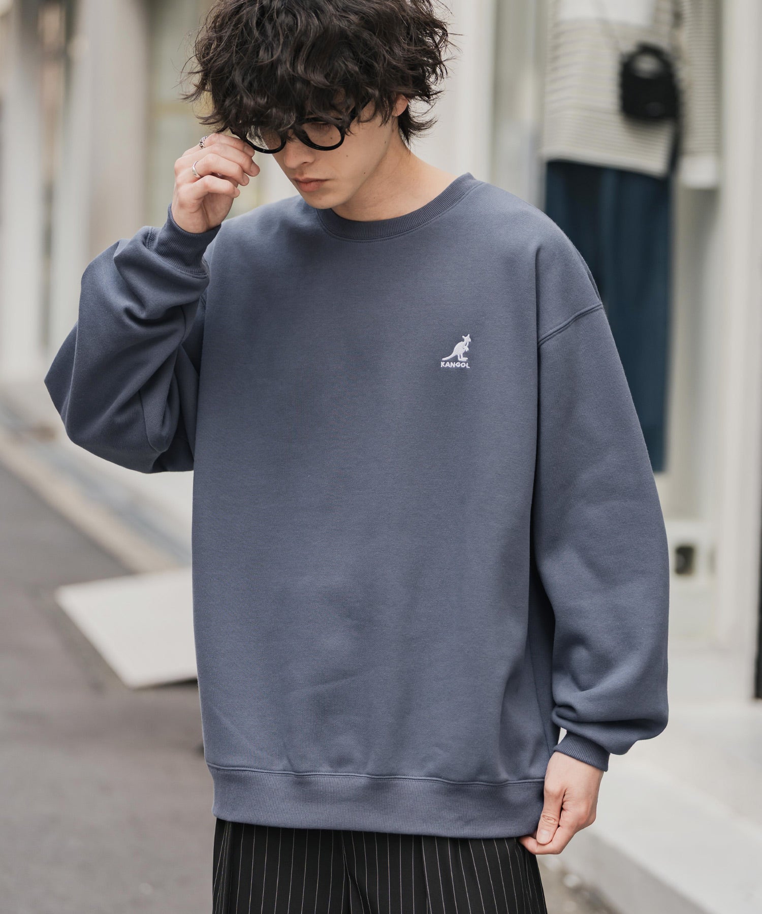 新色追加 KANGOL カンゴール 別注コラボ オーバーサイズ裏起毛ワンポイントロゴ刺繍スウェット 13836 【セットアップ可能】