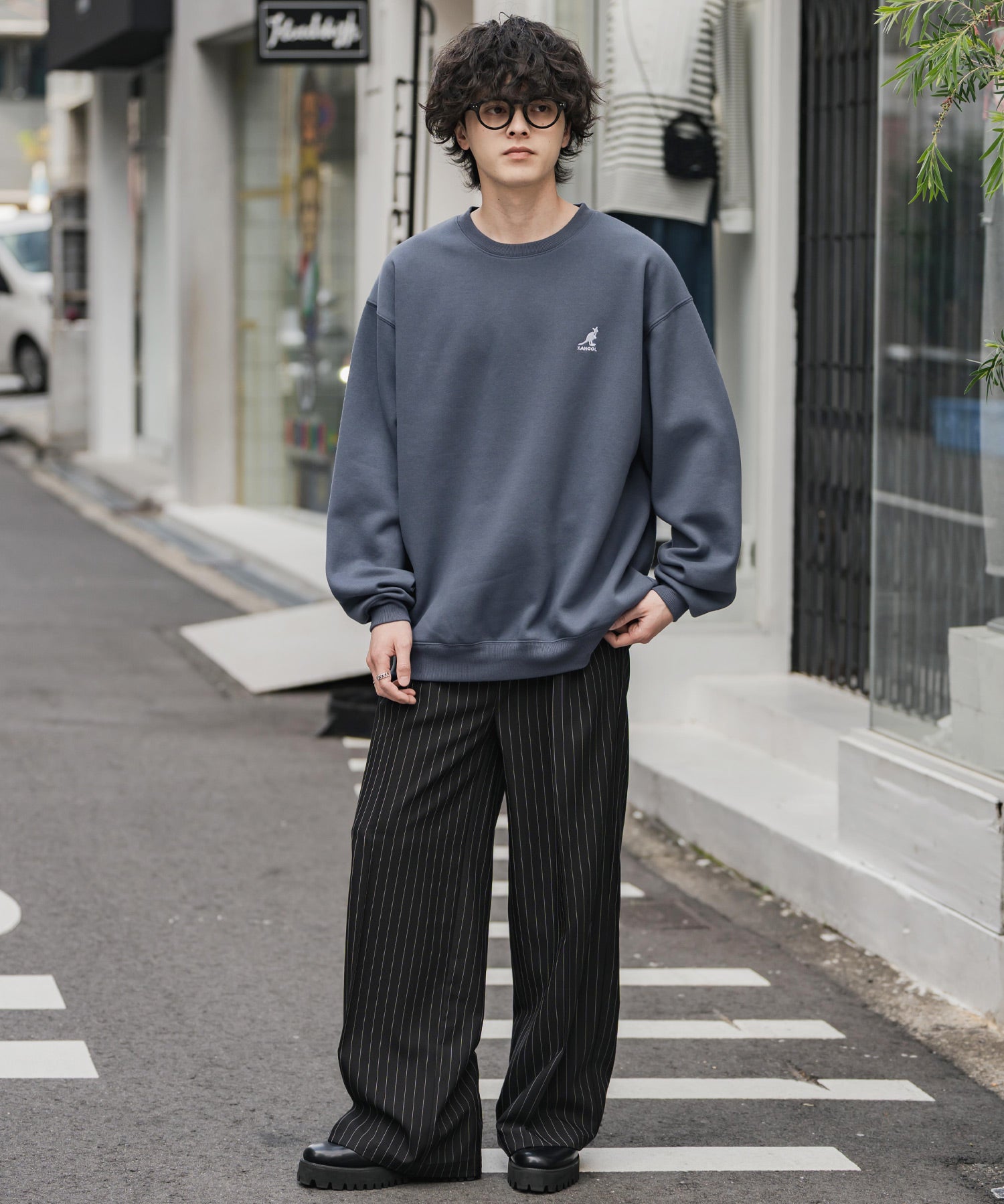新色追加 KANGOL カンゴール 別注コラボ オーバーサイズ裏起毛ワンポイントロゴ刺繍スウェット 13836 【セットアップ可能】