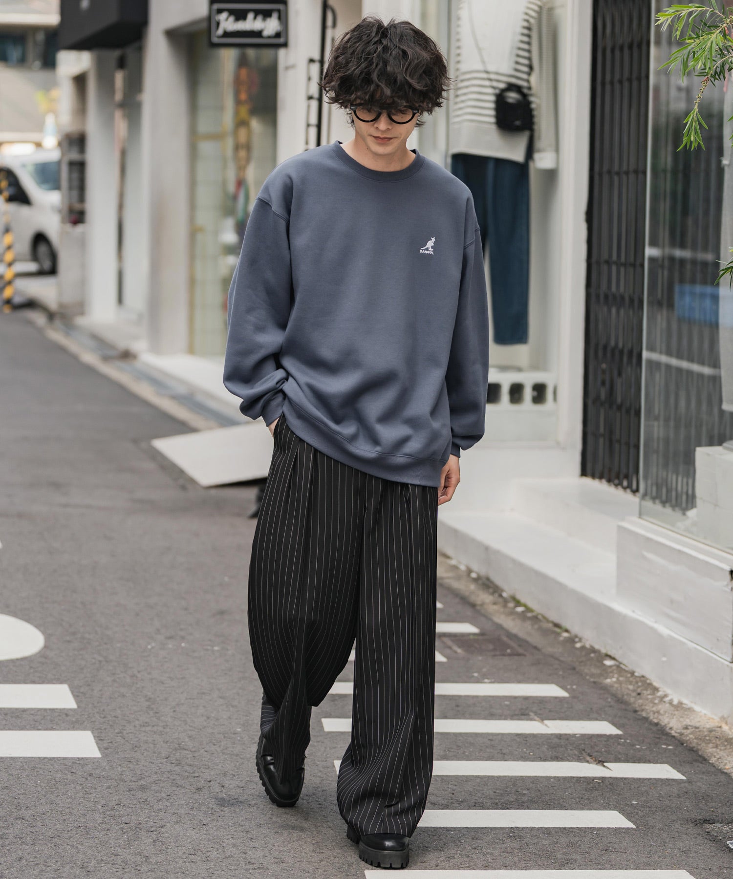 新色追加 KANGOL カンゴール 別注コラボ オーバーサイズ裏起毛ワンポイントロゴ刺繍スウェット 13836 【セットアップ可能】