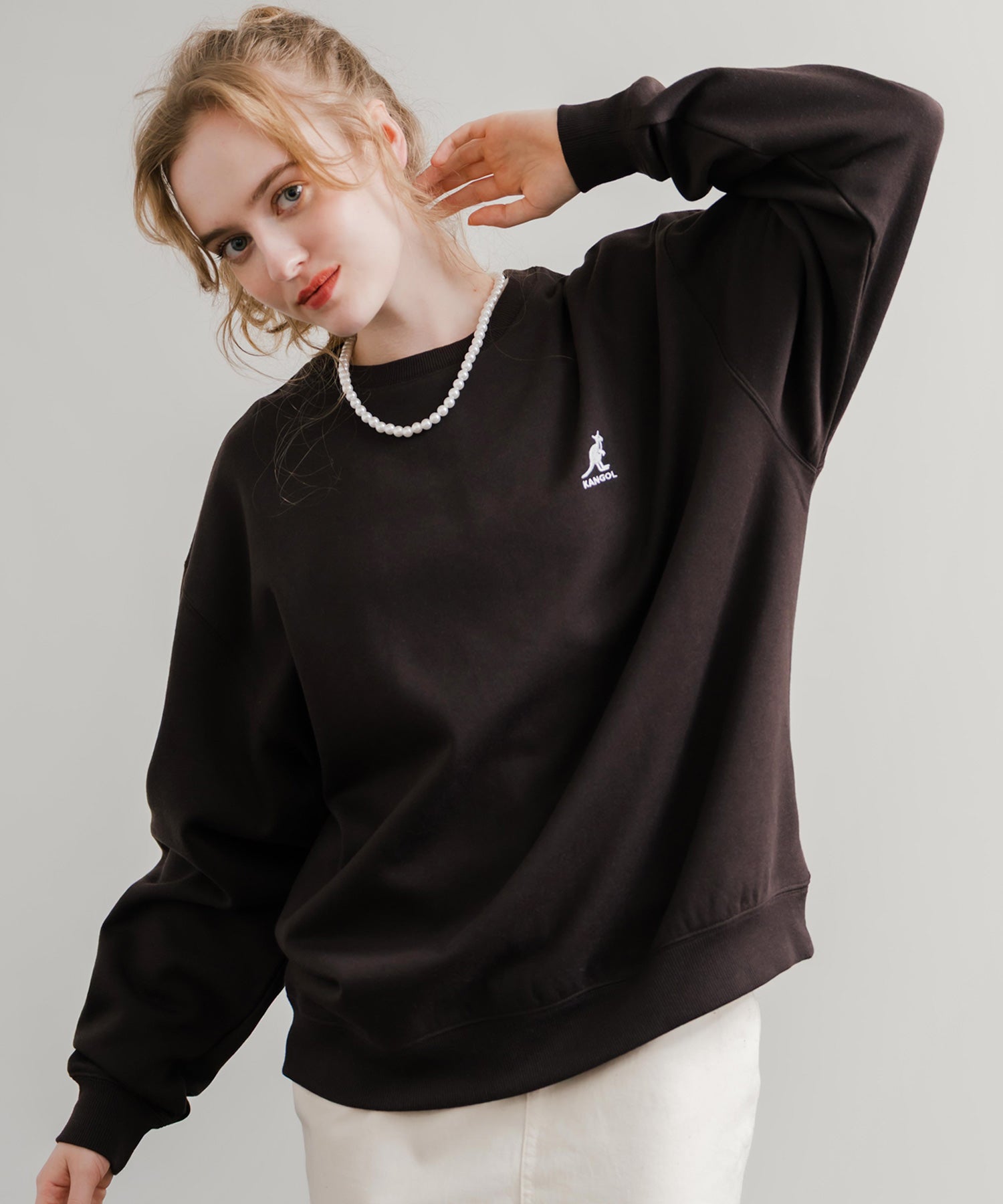 新色追加 KANGOL カンゴール 別注コラボ オーバーサイズ裏起毛ワンポイントロゴ刺繍スウェット 13836