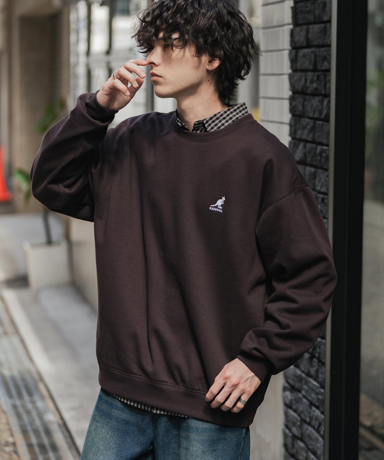 新色追加 KANGOL カンゴール 別注コラボ オーバーサイズ裏起毛ワンポイントロゴ刺繍スウェット 13836 【セットアップ可能】
