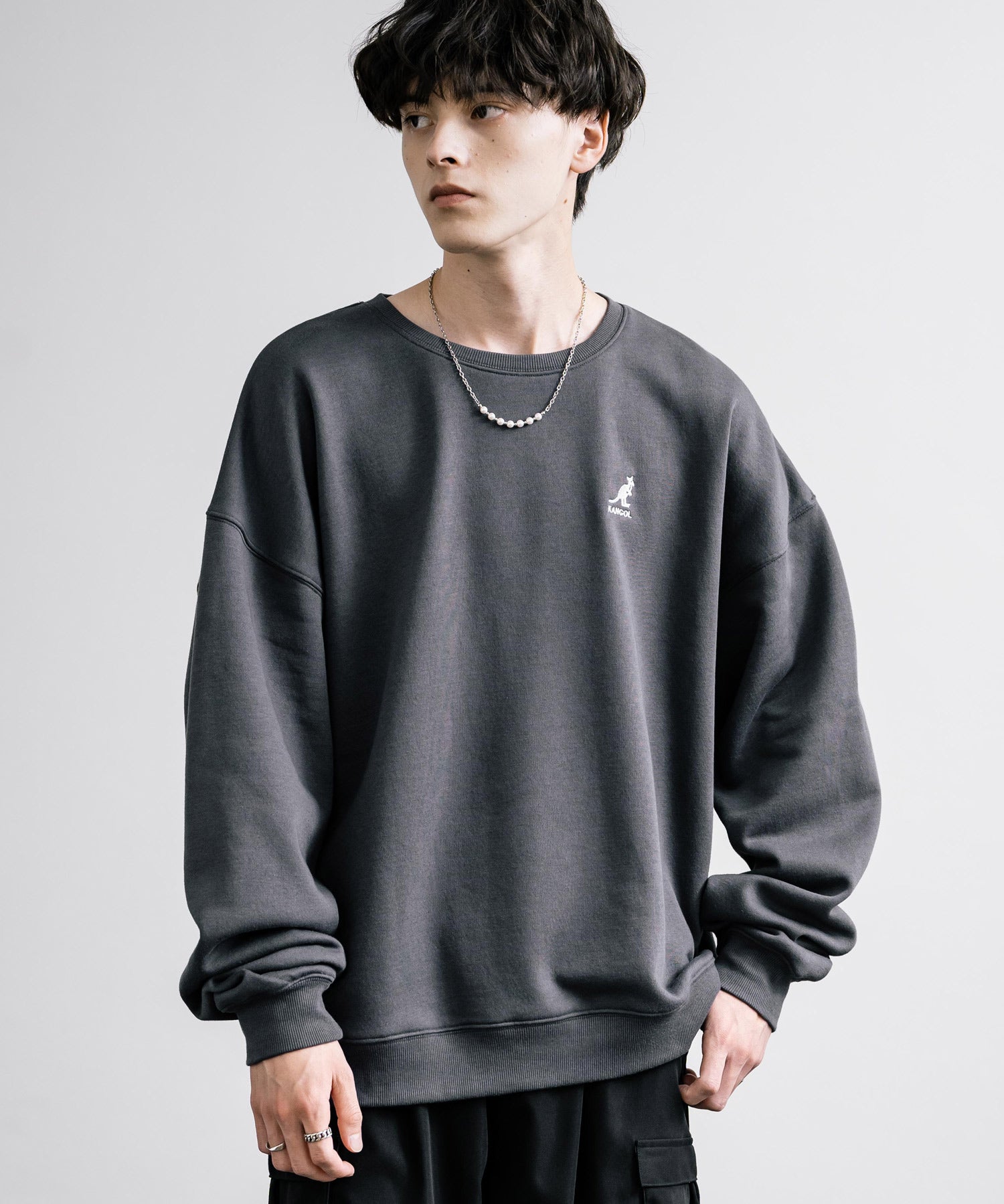 新色追加 KANGOL カンゴール 別注コラボ オーバーサイズ裏起毛ワンポイントロゴ刺繍スウェット 13836