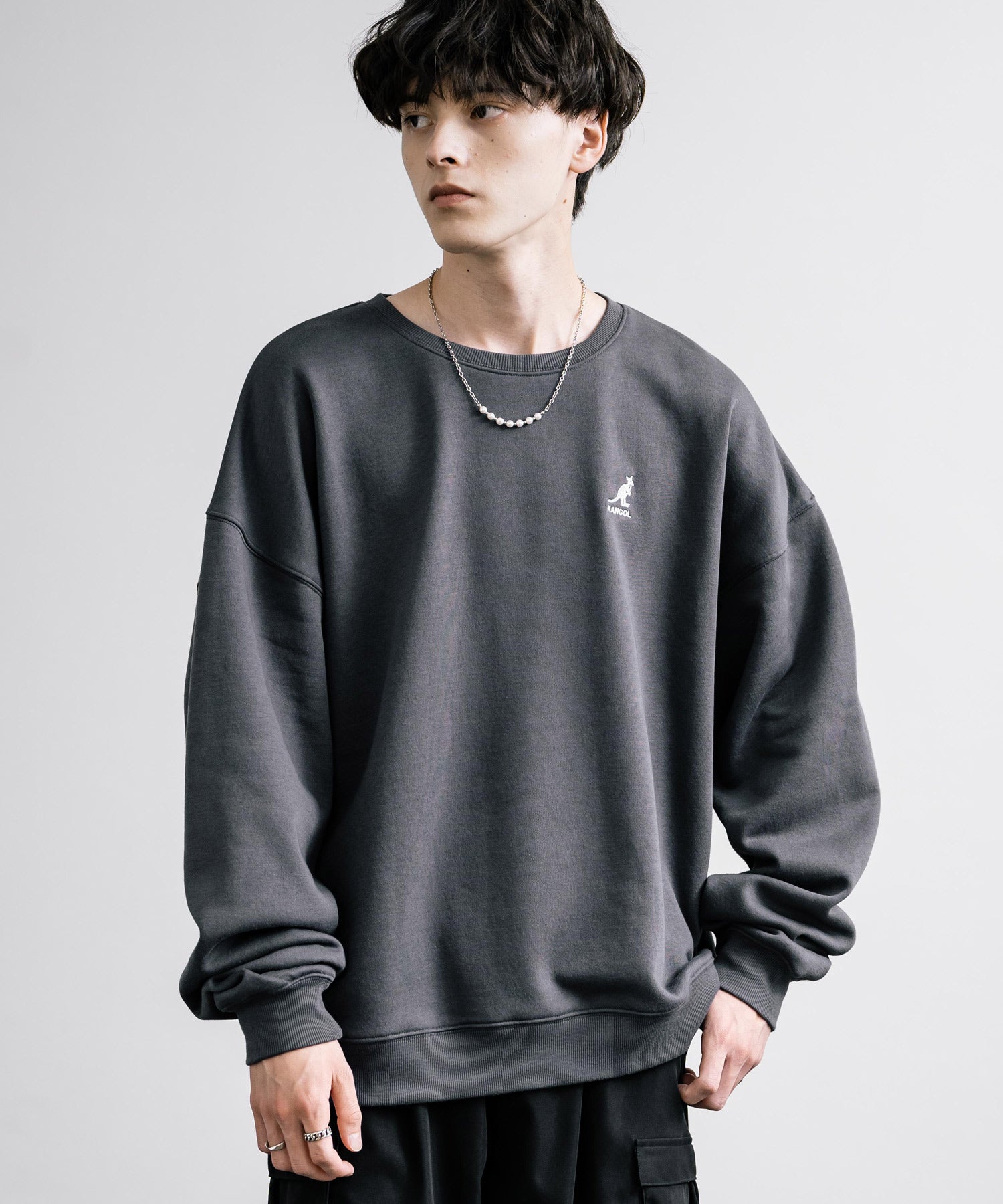 新色追加 KANGOL カンゴール 別注コラボ オーバーサイズ裏起毛ワンポイントロゴ刺繍スウェット 13836