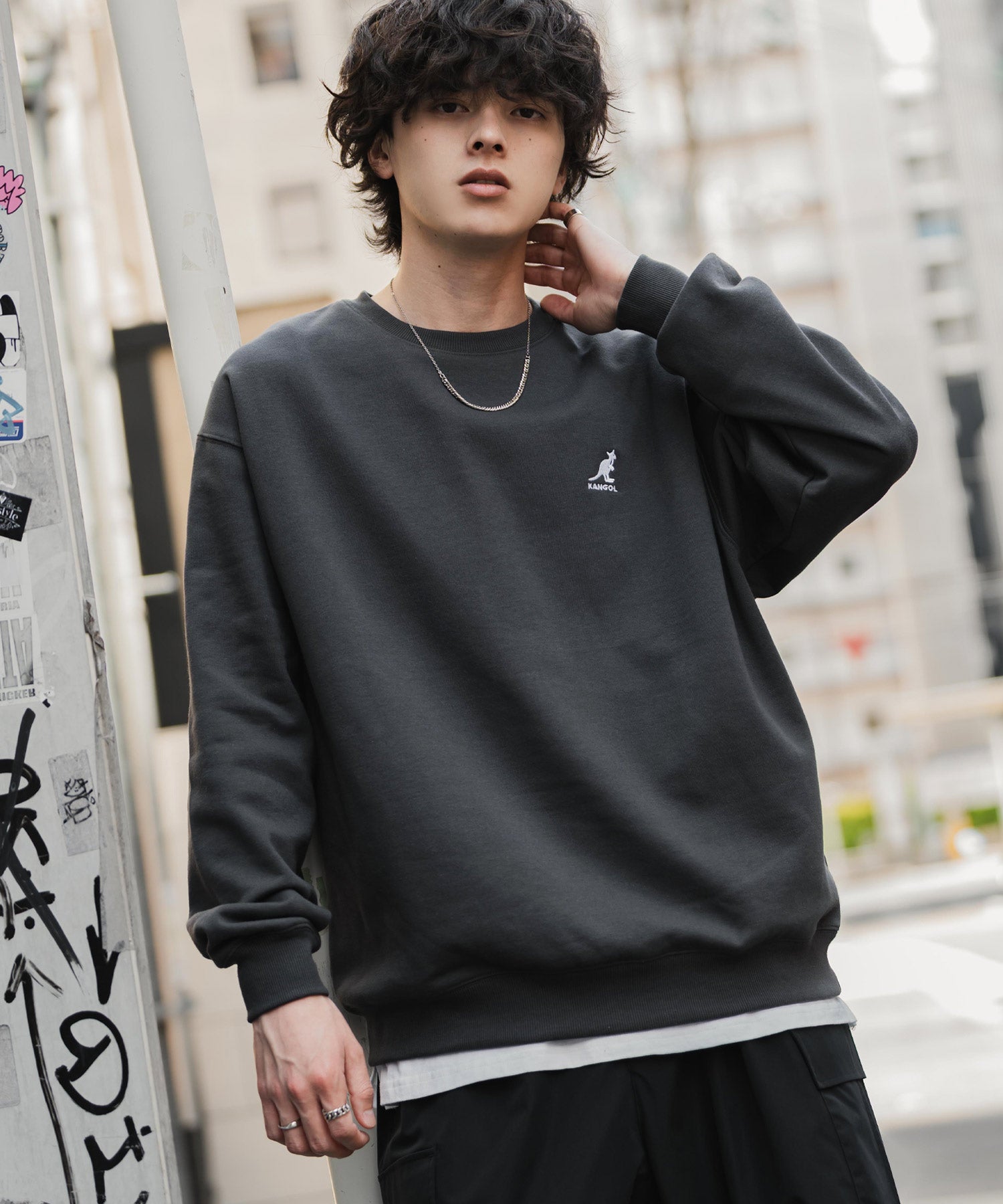 新色追加 KANGOL カンゴール 別注コラボ オーバーサイズ裏起毛ワンポイントロゴ刺繍スウェット 13836 【セットアップ可能】