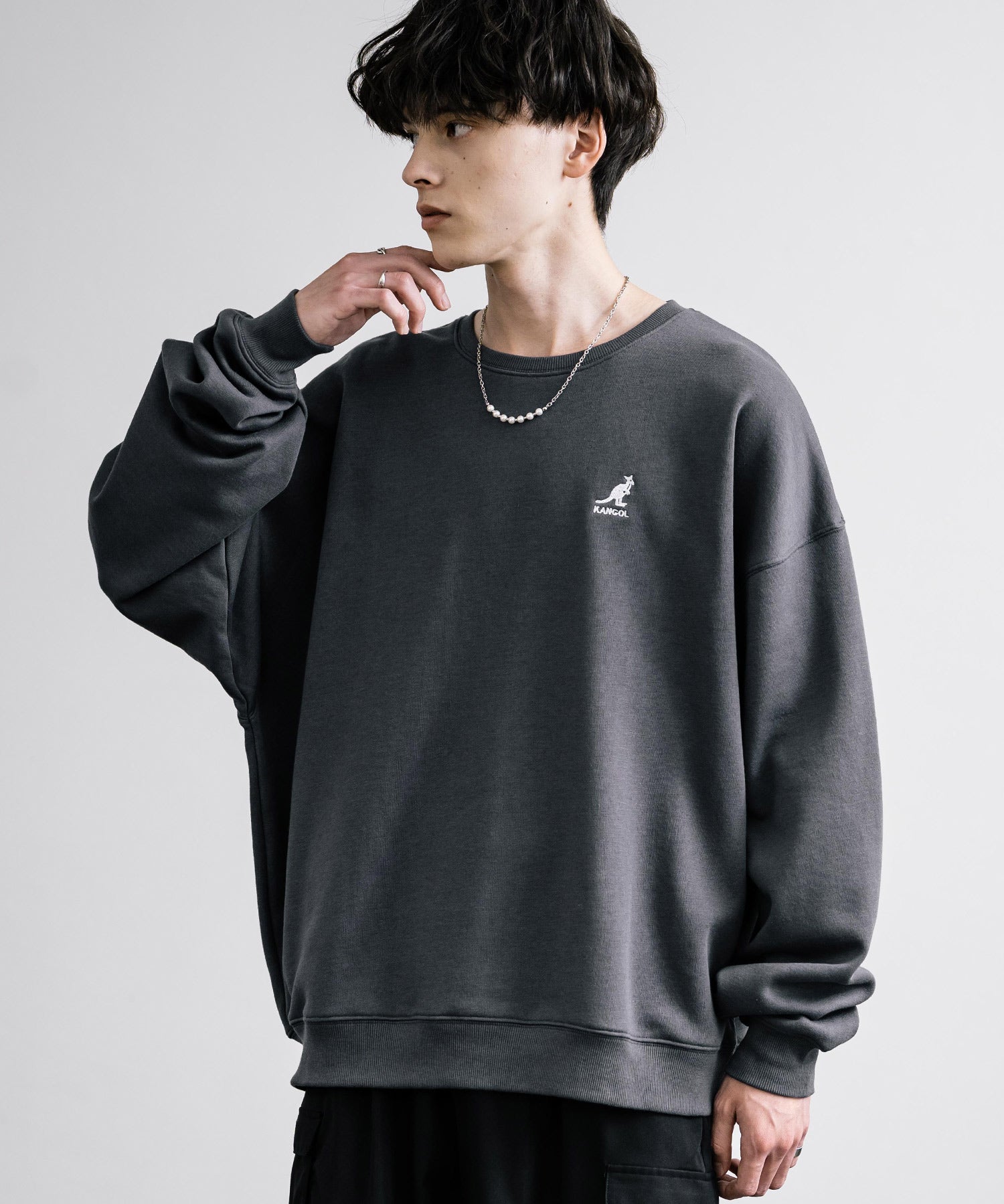 新色追加 KANGOL カンゴール 別注コラボ オーバーサイズ裏起毛ワンポイントロゴ刺繍スウェット 13836