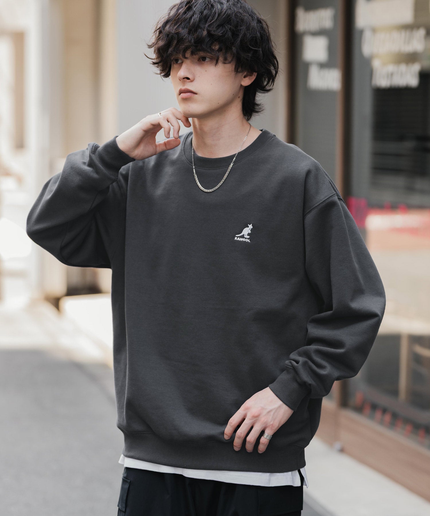 新色追加 KANGOL カンゴール 別注コラボ オーバーサイズ裏起毛ワンポイントロゴ刺繍スウェット 13836 【セットアップ可能】