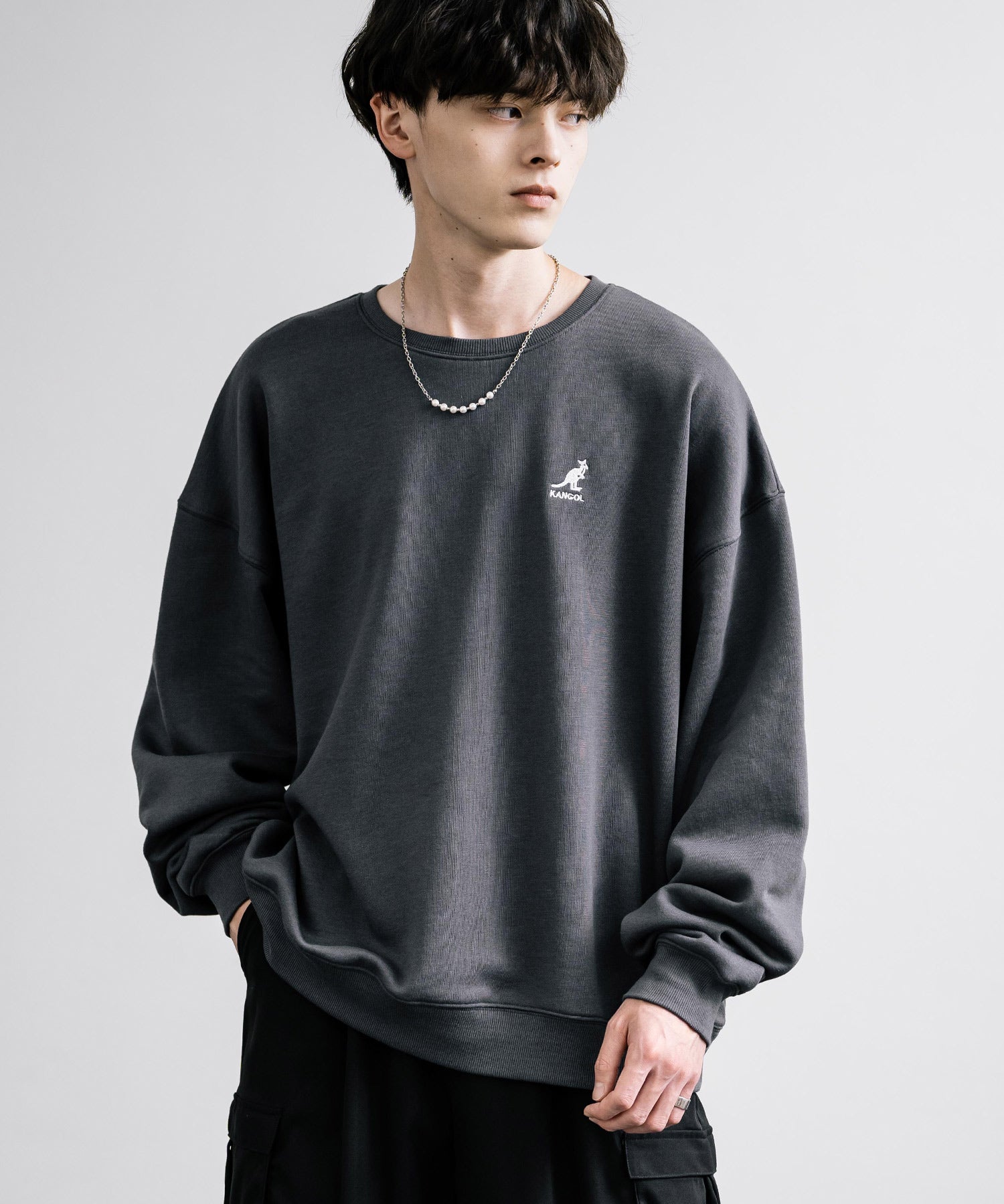 新色追加 KANGOL カンゴール 別注コラボ オーバーサイズ裏起毛ワンポイントロゴ刺繍スウェット 13836