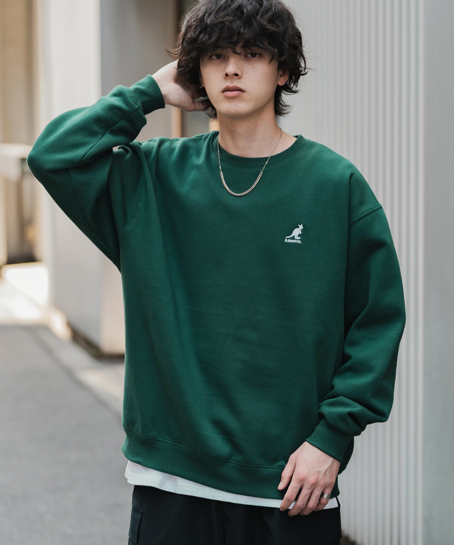 新色追加 KANGOL カンゴール 別注コラボ オーバーサイズ裏起毛ワンポイントロゴ刺繍スウェット 13836 【セットアップ可能】