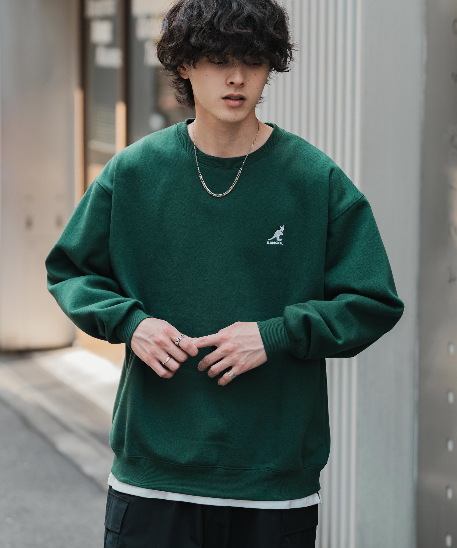 新色追加 KANGOL カンゴール 別注コラボ オーバーサイズ裏起毛ワンポイントロゴ刺繍スウェット 13836 【セットアップ可能】