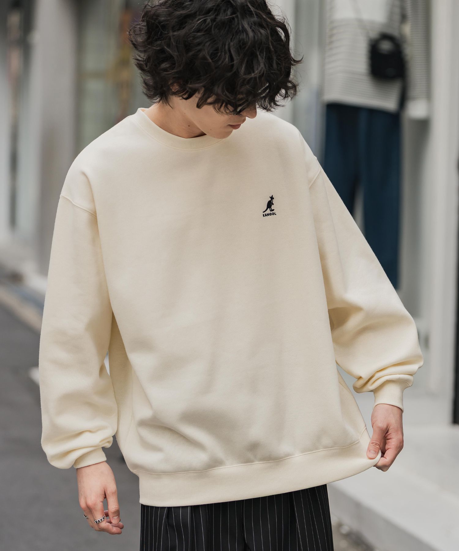 新色追加 KANGOL カンゴール 別注コラボ オーバーサイズ裏起毛ワンポイントロゴ刺繍スウェット 13836 【セットアップ可能】